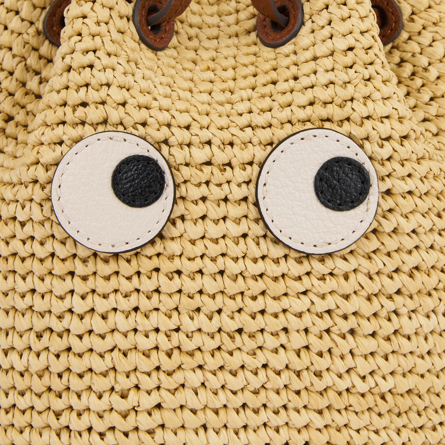 Raffia Drawstring Bag with Eyes | Anya Hindmarch US