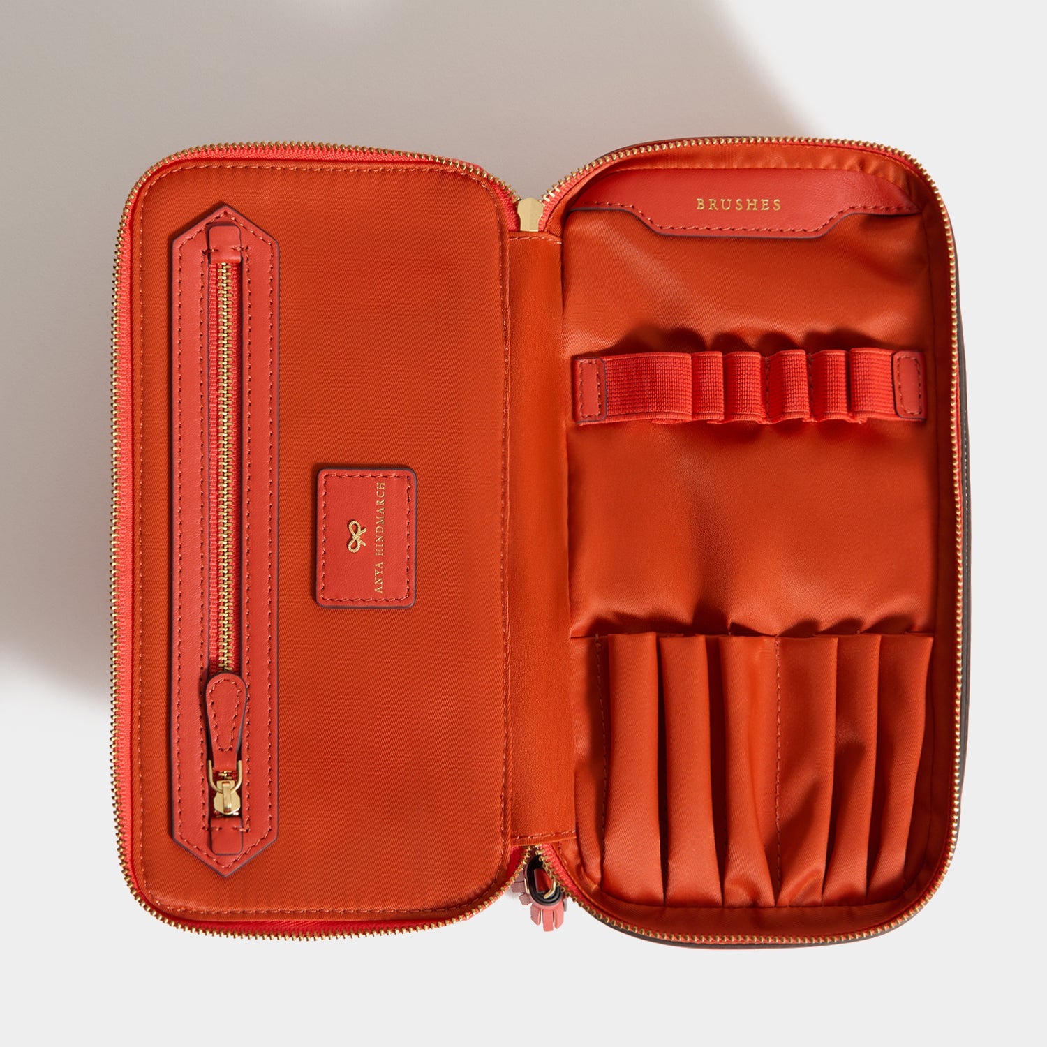 Logo Make-Up Pouch -

          
            Jacquard Nylon in Burnt Sienna -
          

          Anya Hindmarch US
