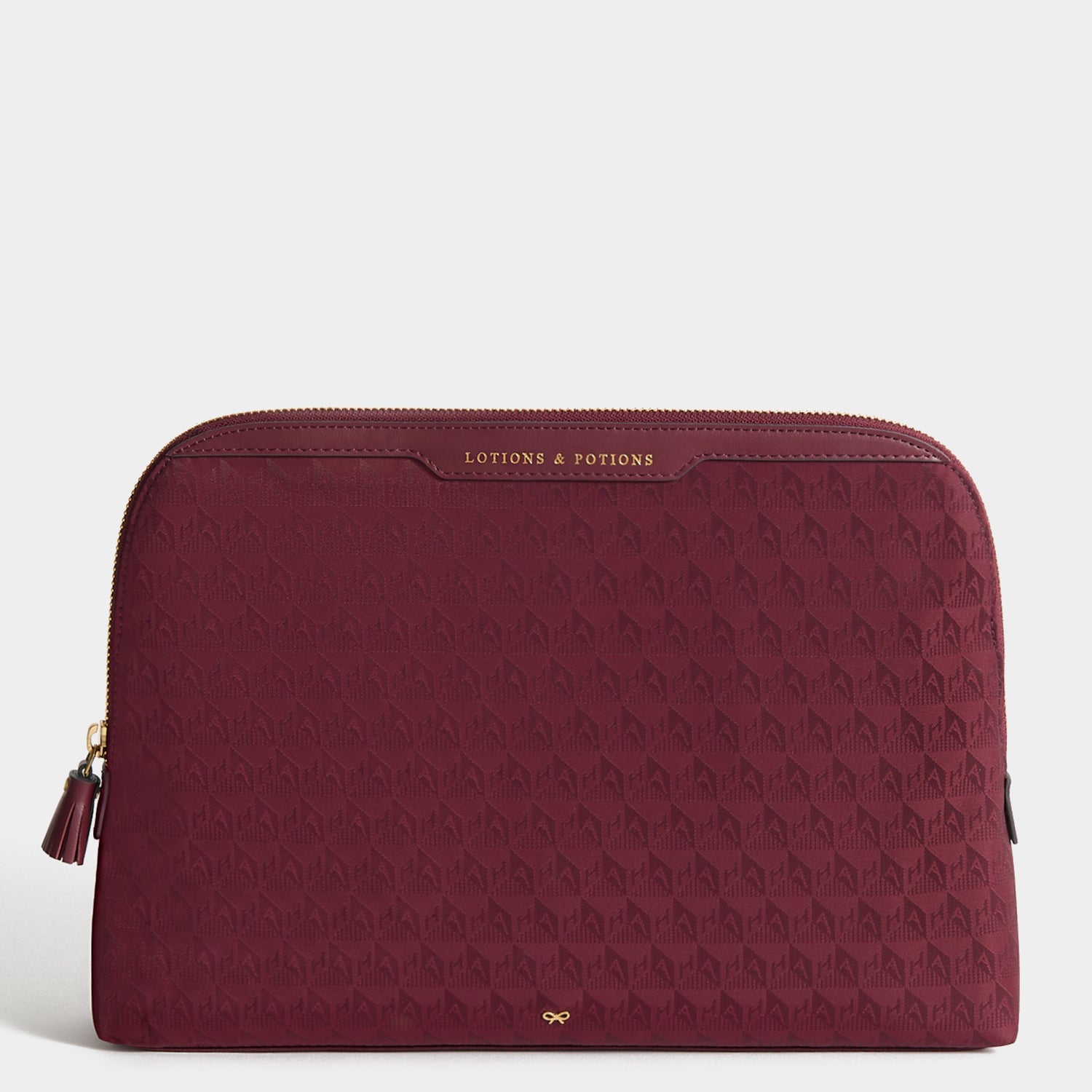 Logo Lotions and Potions Pouch -

          
            Jacquard Nylon in Medium Red -
          

          Anya Hindmarch US
