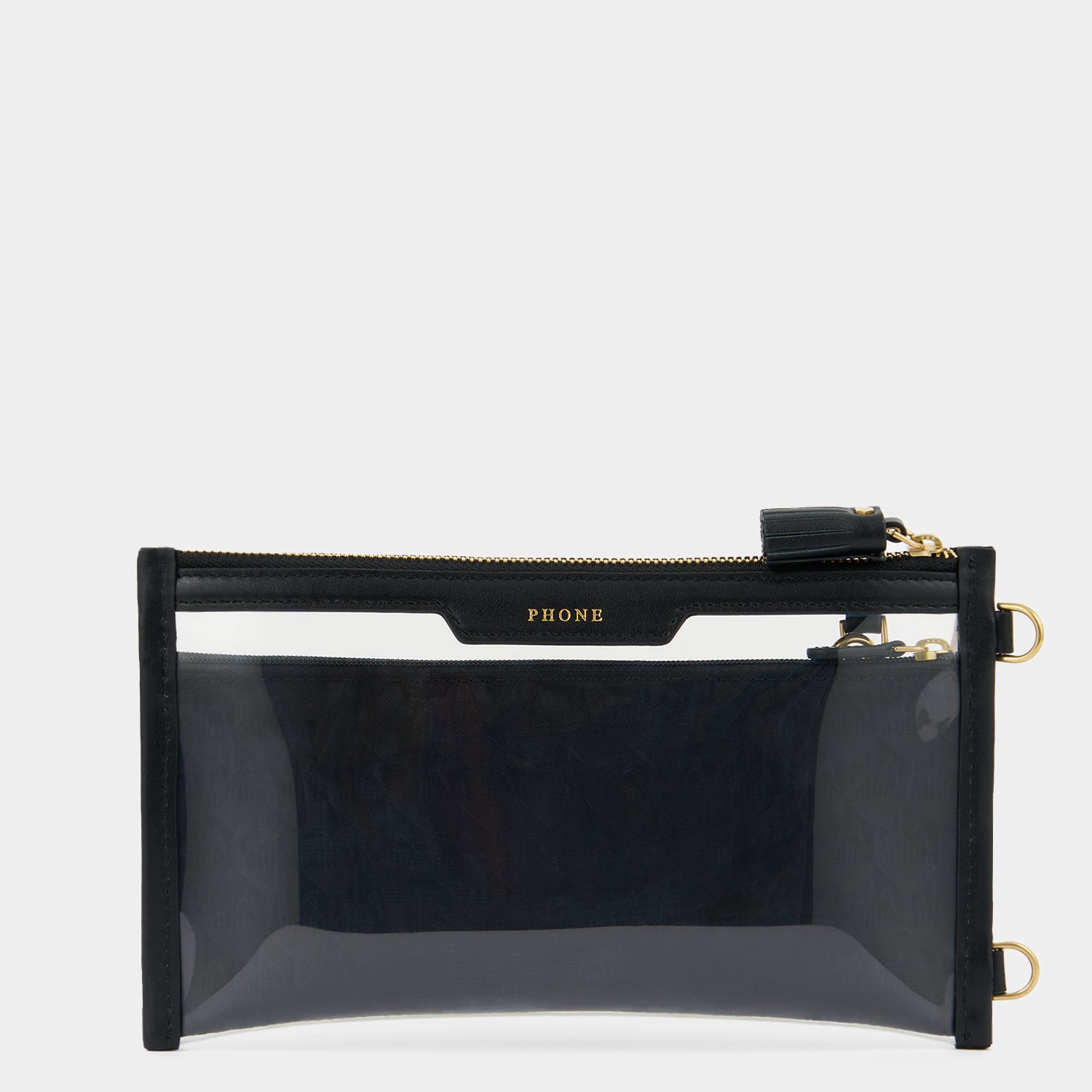 Everything XL Pouch -

          
            Leather in Black/TPU in Clear -
          

          Anya Hindmarch US
