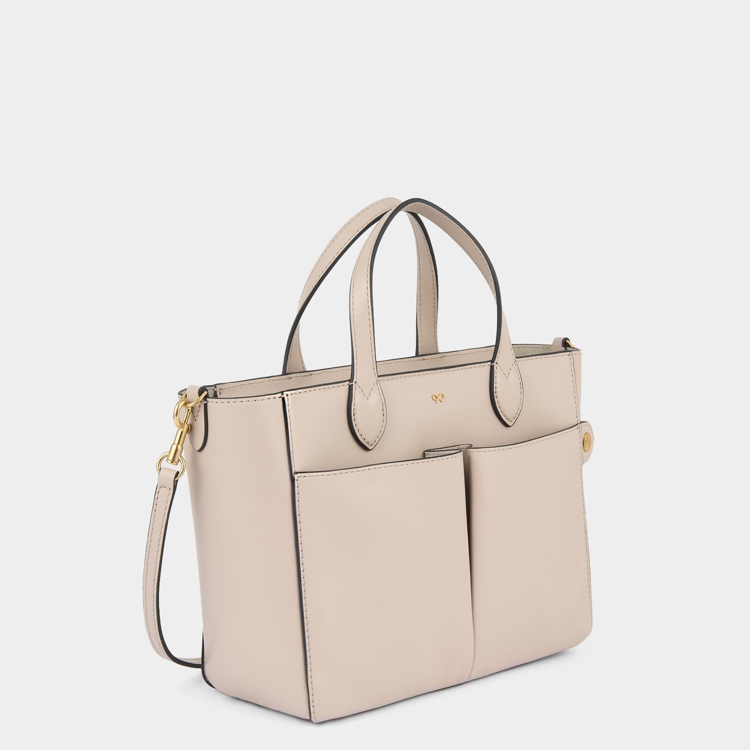 Nevis XS Tote -

          
            Smooth Leather in Grey White -
          

          Anya Hindmarch US
