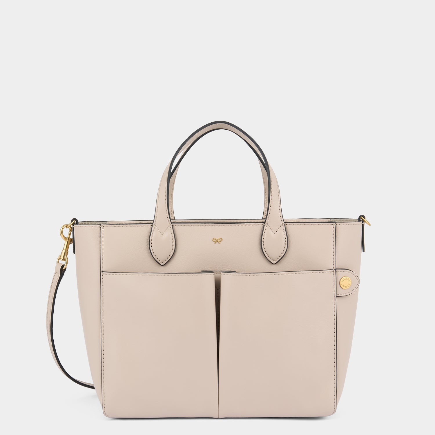 Nevis XS Tote -

          
            Smooth Leather in Grey White -
          

          Anya Hindmarch US
