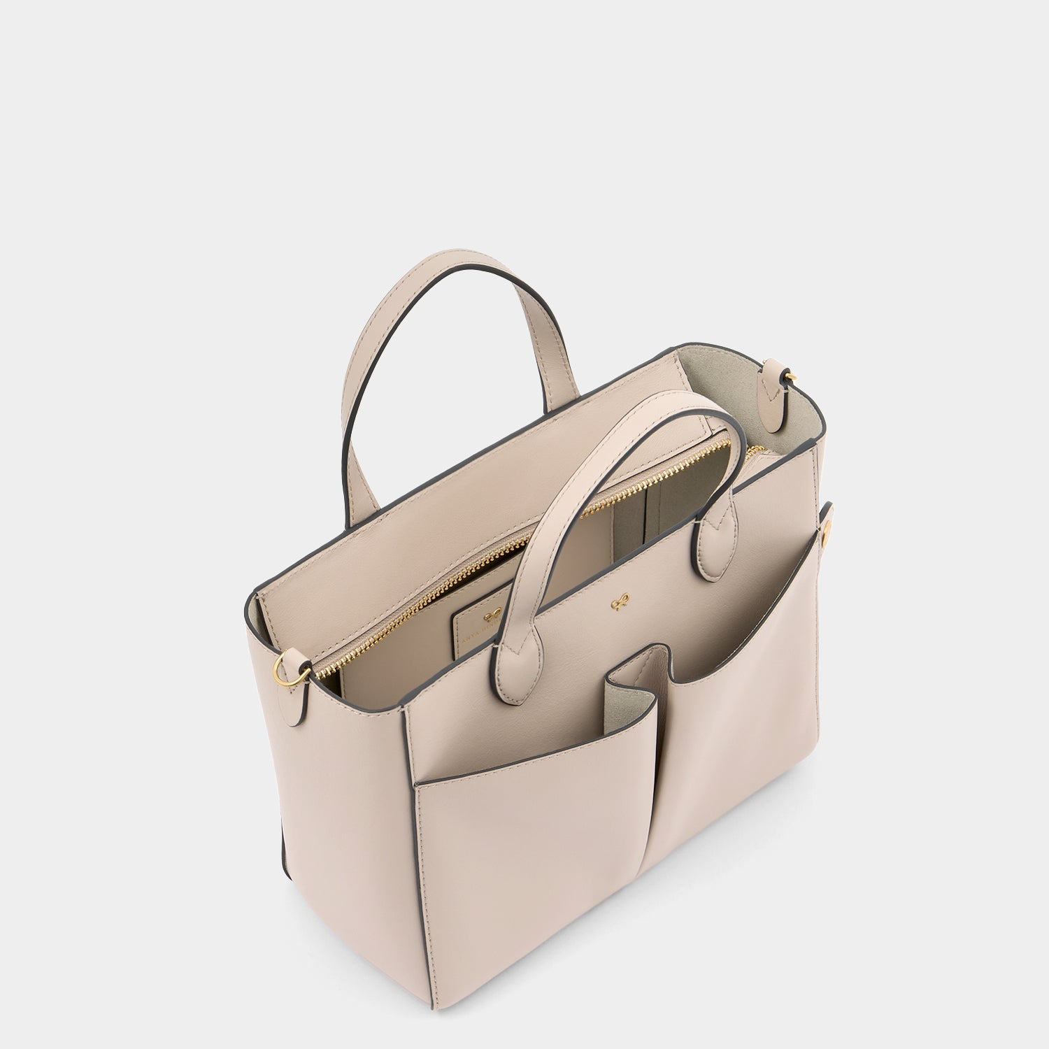 Nevis XS Tote -

          
            Smooth Leather in Grey White -
          

          Anya Hindmarch US
