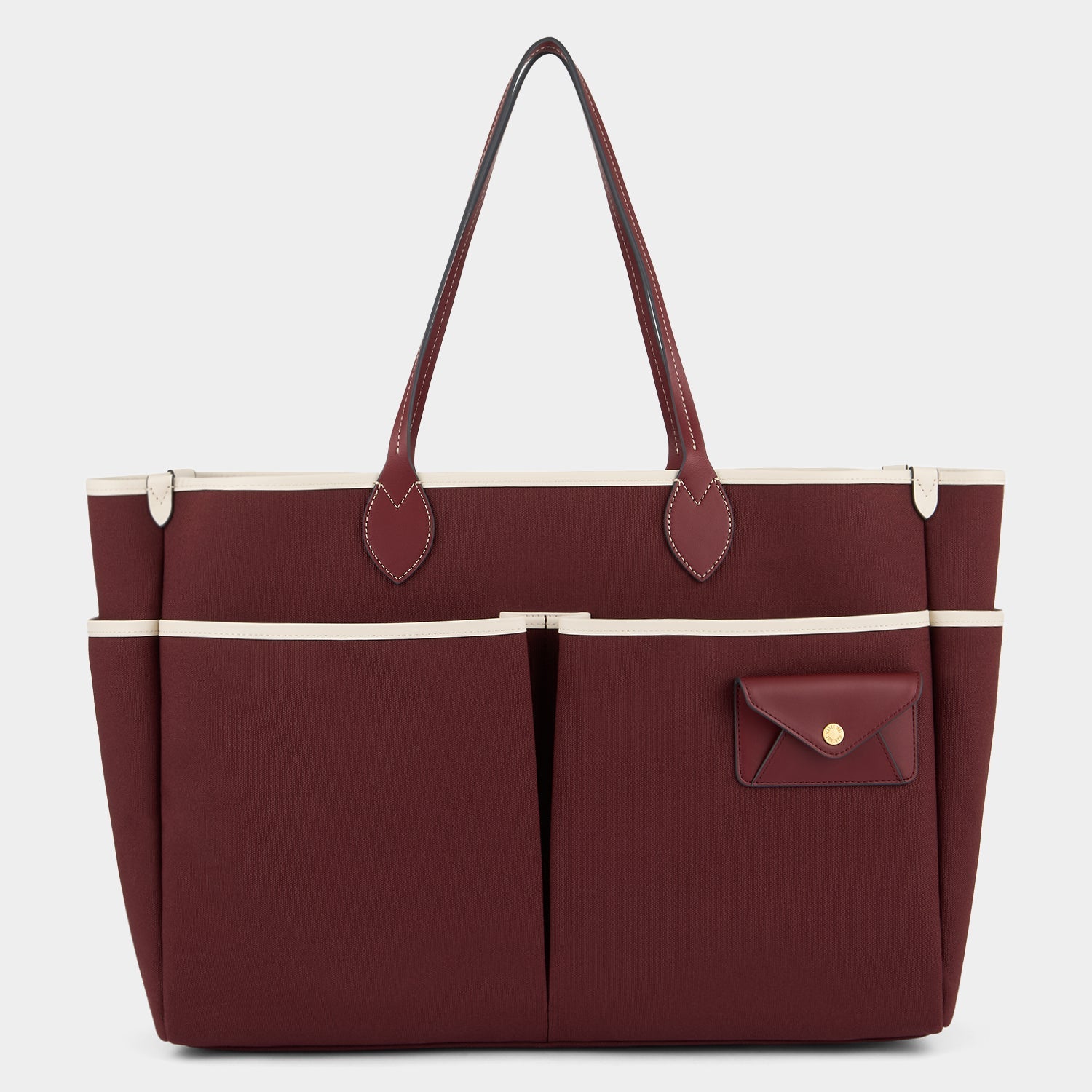 E/W Canvas Tote -

          
            Smooth Leather in Medium Red -
          

          Anya Hindmarch US
