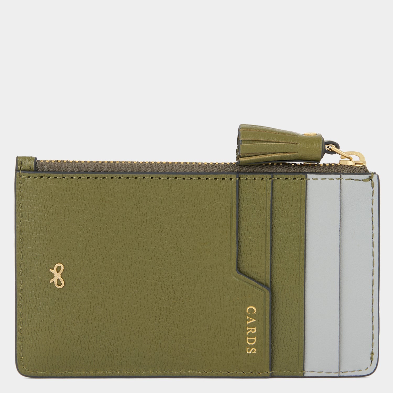 Zipped Card Case -

          
            Capra Leather in Light Olive -
          

          Anya Hindmarch US
