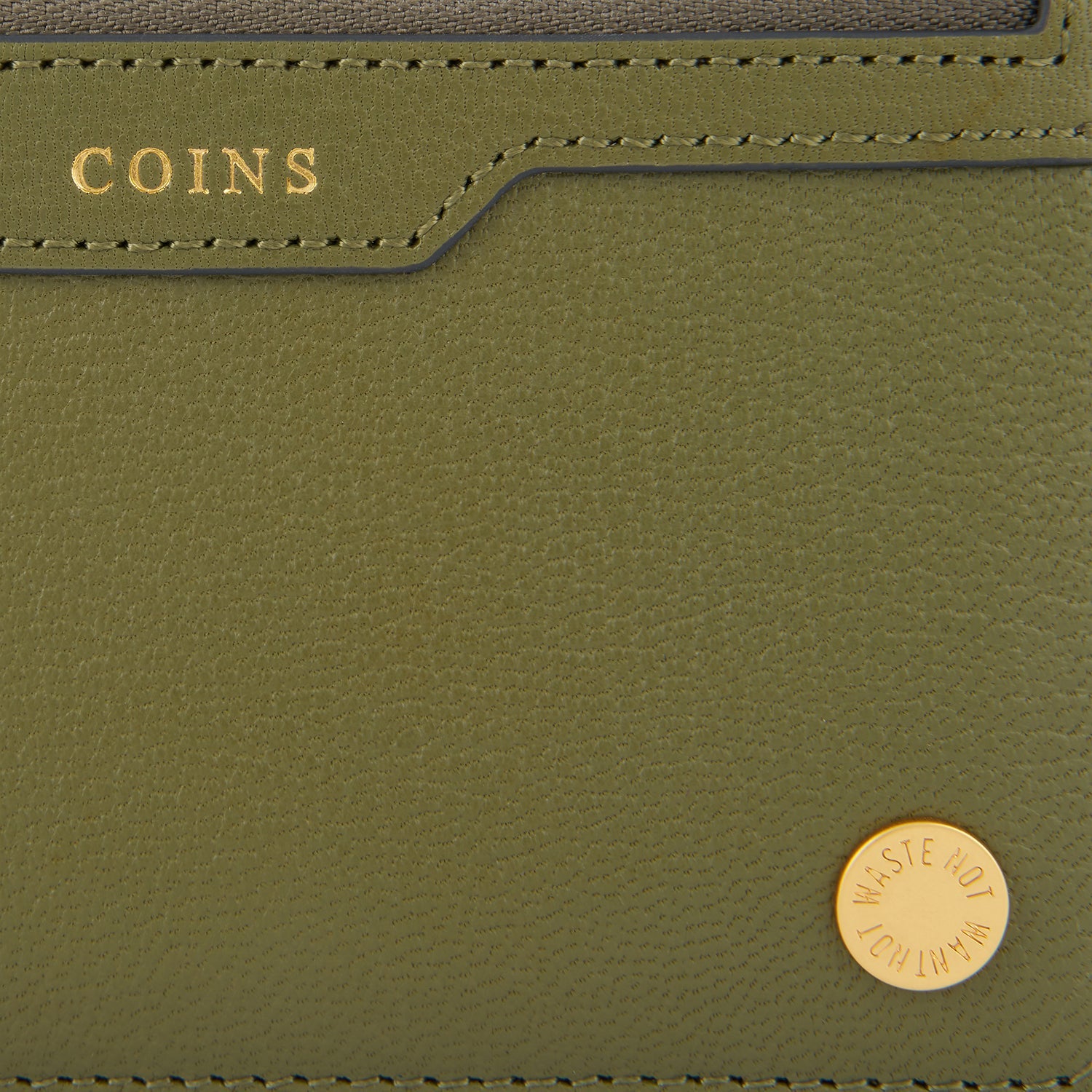 Zipped Card Case -

          
            Capra Leather in Light Olive -
          

          Anya Hindmarch US
