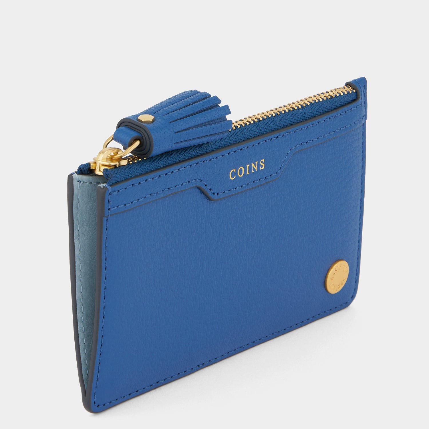 Zipped Card Case -

          
            Capra Leather in Blueberry -
          

          Anya Hindmarch US
