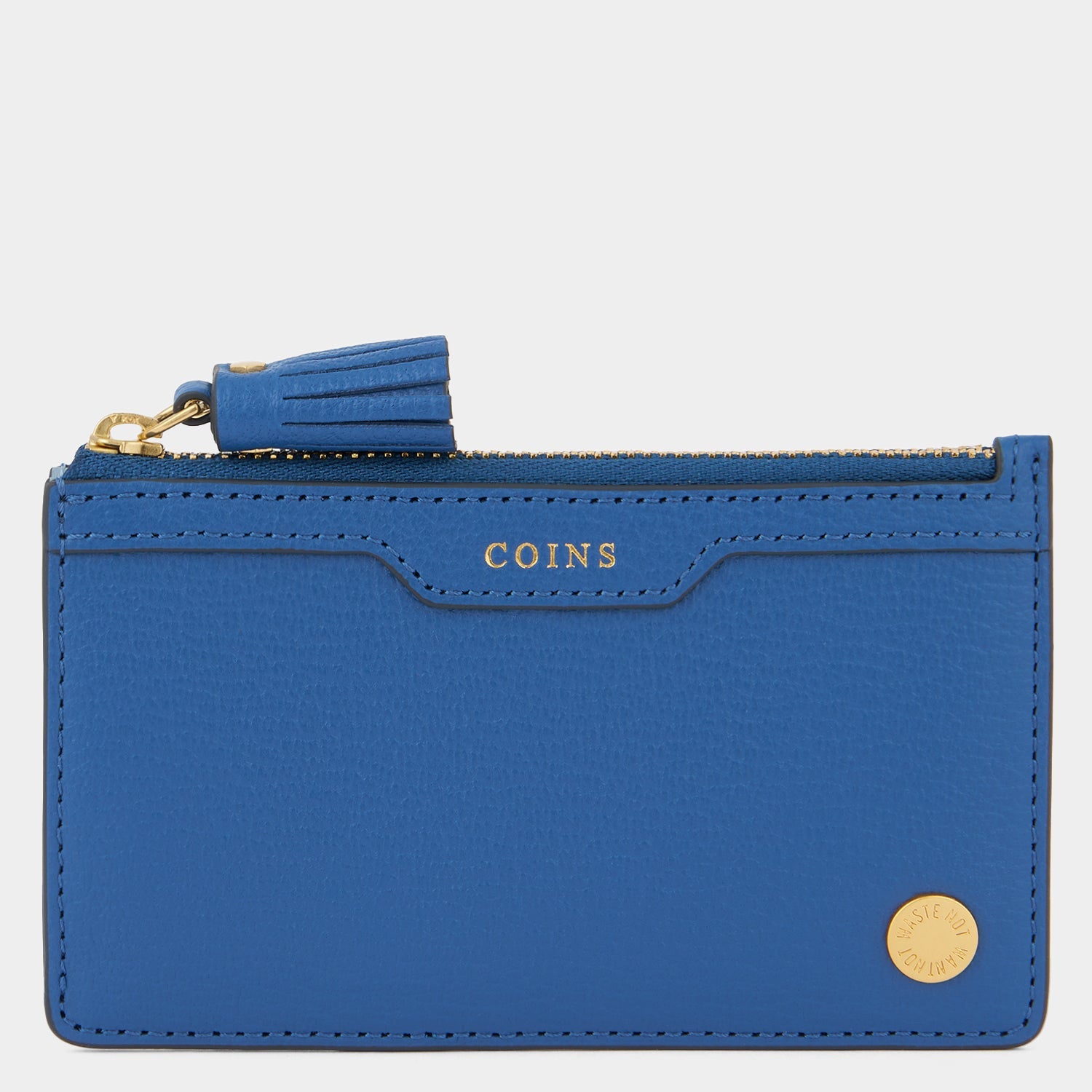 Zipped Card Case -

          
            Capra Leather in Blueberry -
          

          Anya Hindmarch US
