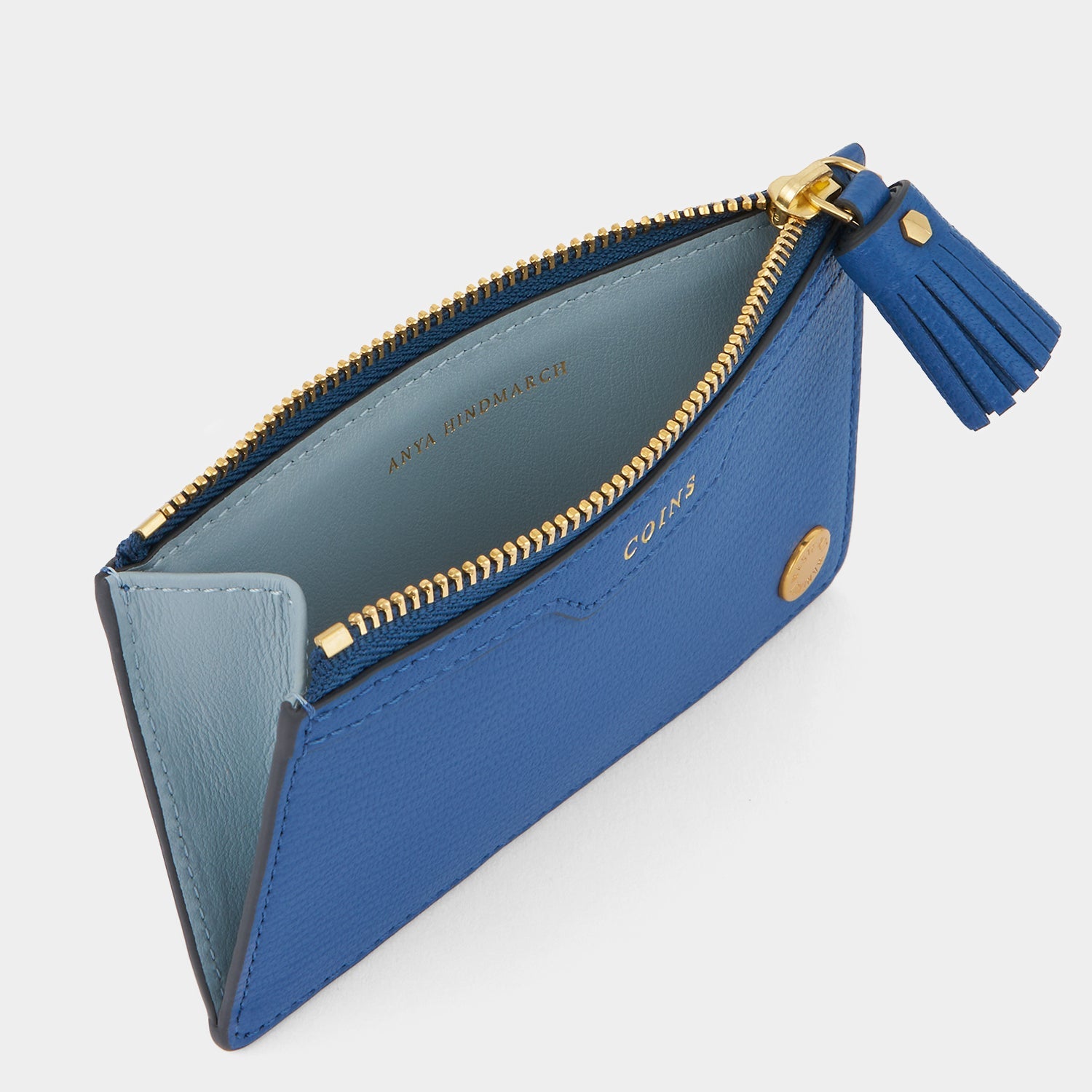 Zipped Card Case -

          
            Capra Leather in Blueberry -
          

          Anya Hindmarch US
