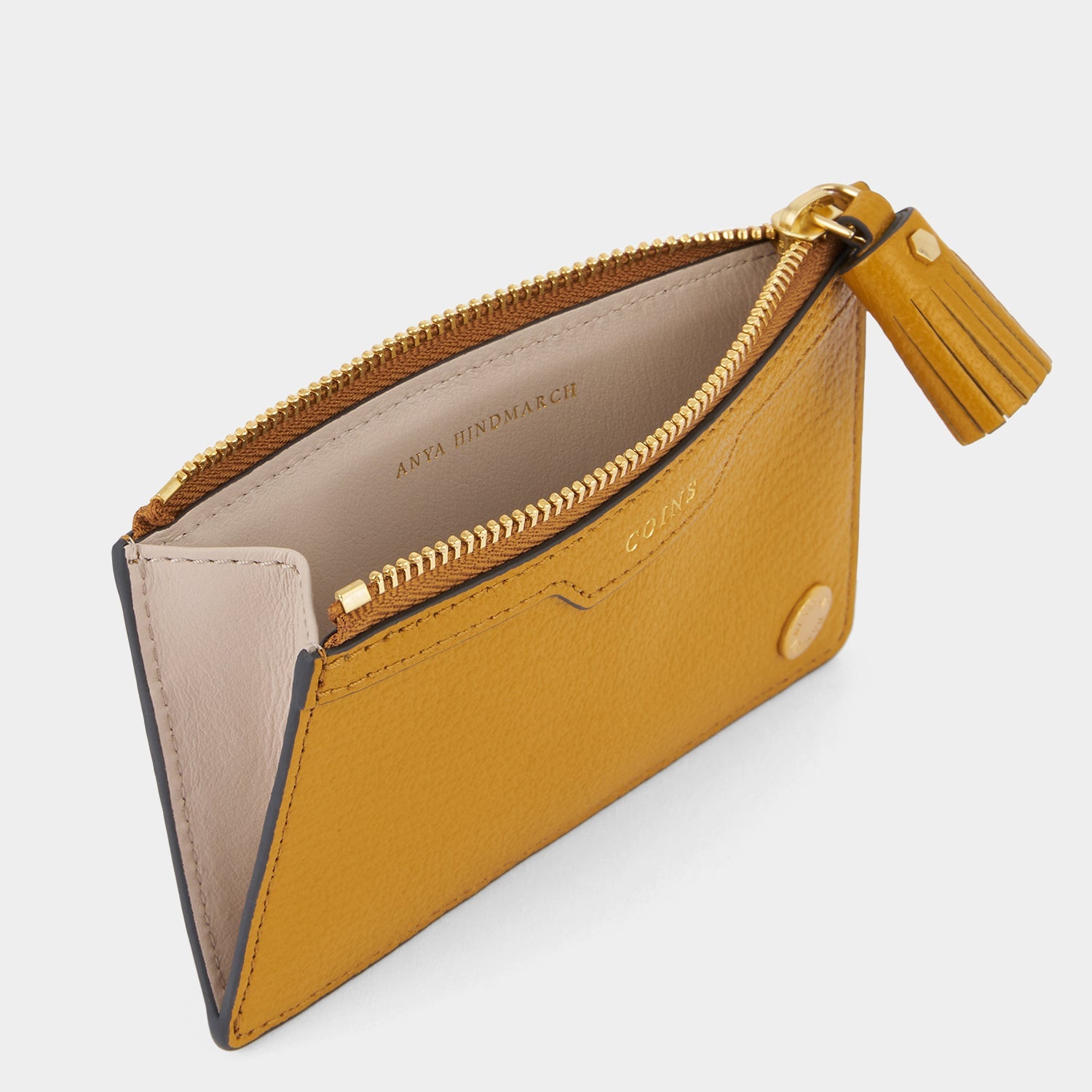 Zipped Card Case -

          
            Capra Leather in Tumeric -
          

          Anya Hindmarch US
