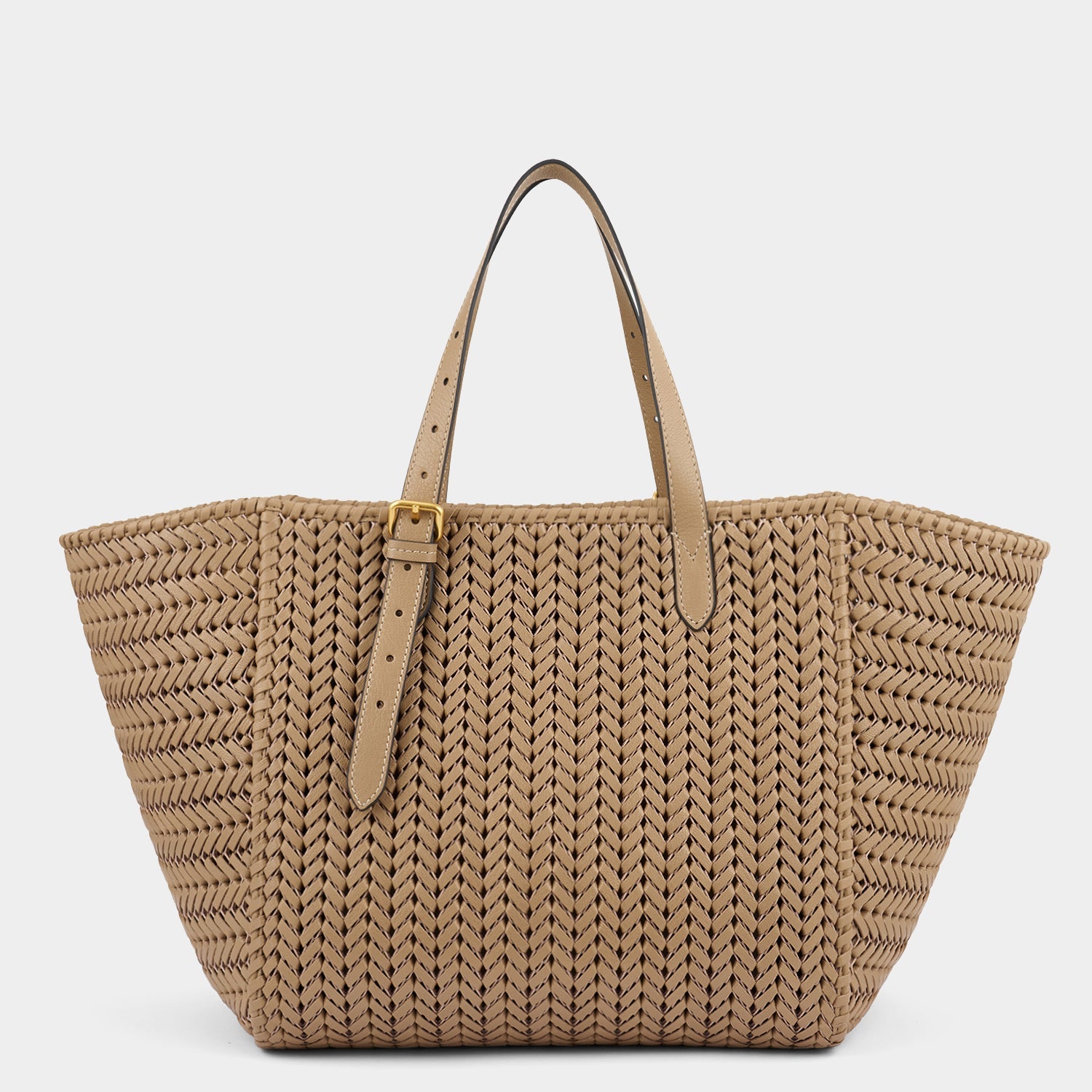 Neeson Square Tote -

          
            Capra Leather in Sand -
          

          Anya Hindmarch US
