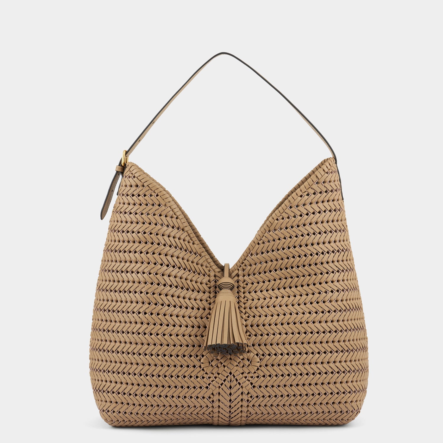 Neeson Tassel Hobo Bag -

          
            Capra Leather in Sand -
          

          Anya Hindmarch US
