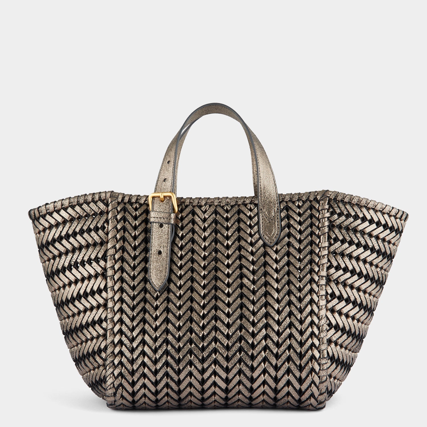 Neeson Small Square Tote -

          
            Capra Leather in Smog -
          

          Anya Hindmarch US
