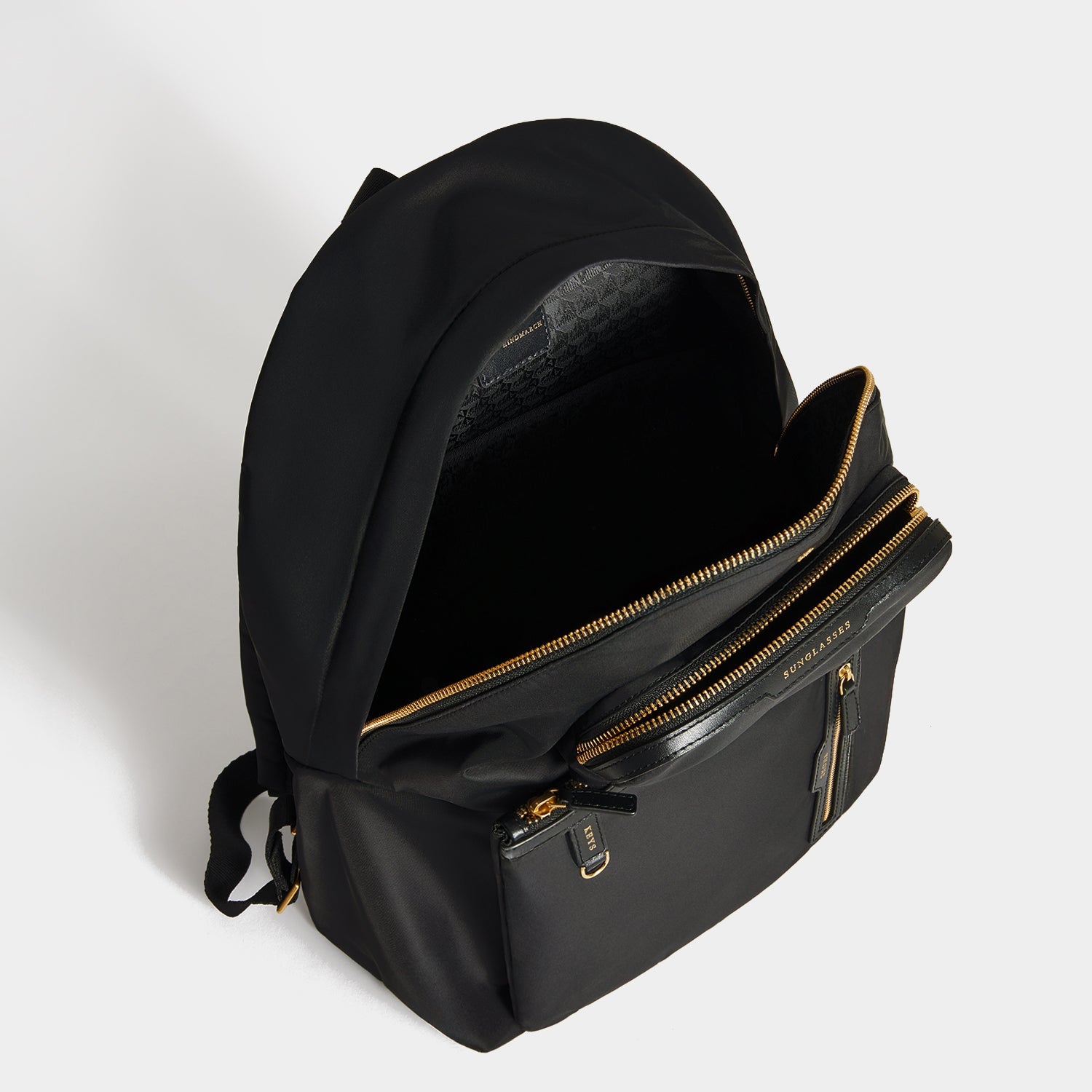 anya hindmarch backpack leather Multi Pocket Backpack in Black