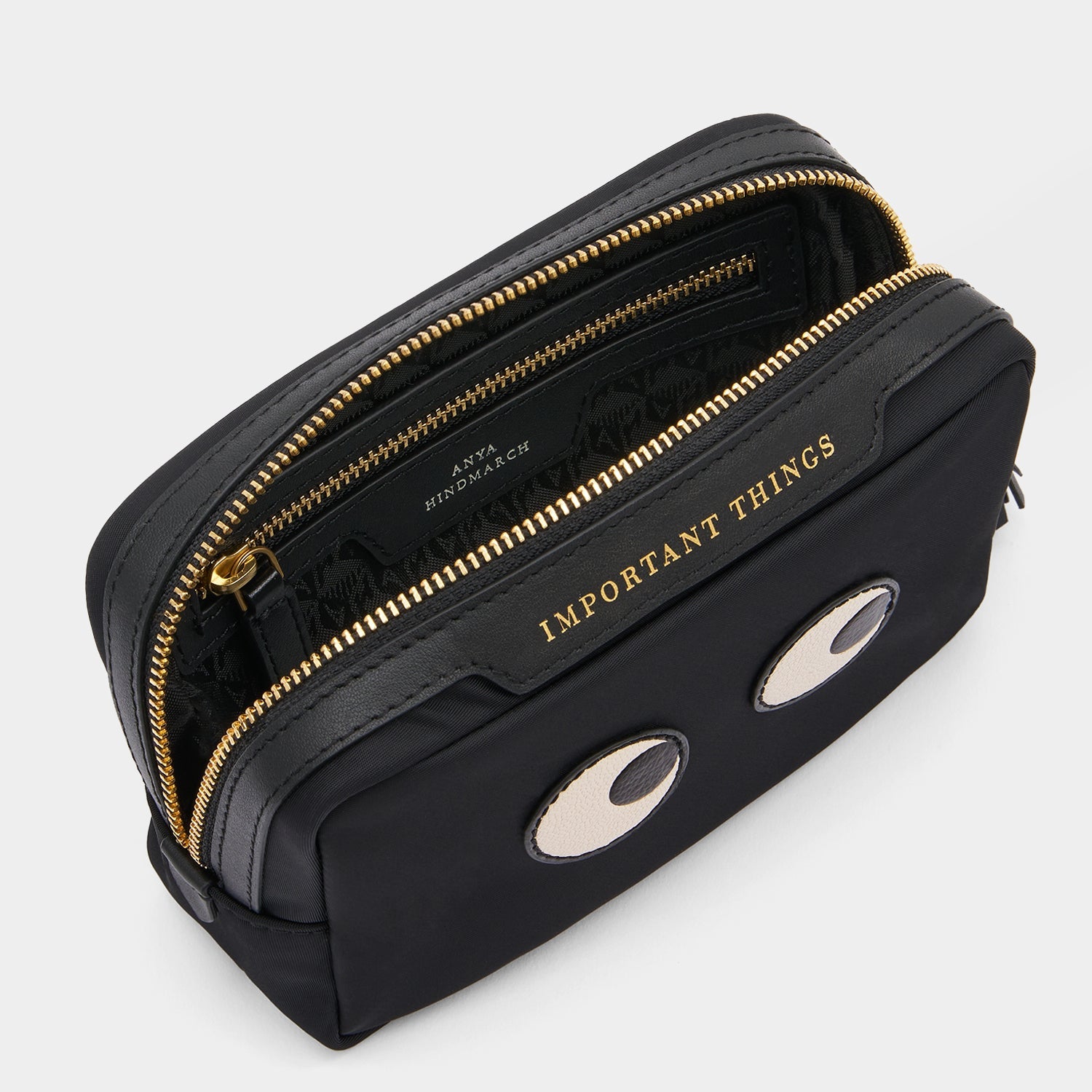 Eyes important Things Pouch -

          
            Regenerated ECONYL® in Black -
          

          Anya Hindmarch US
