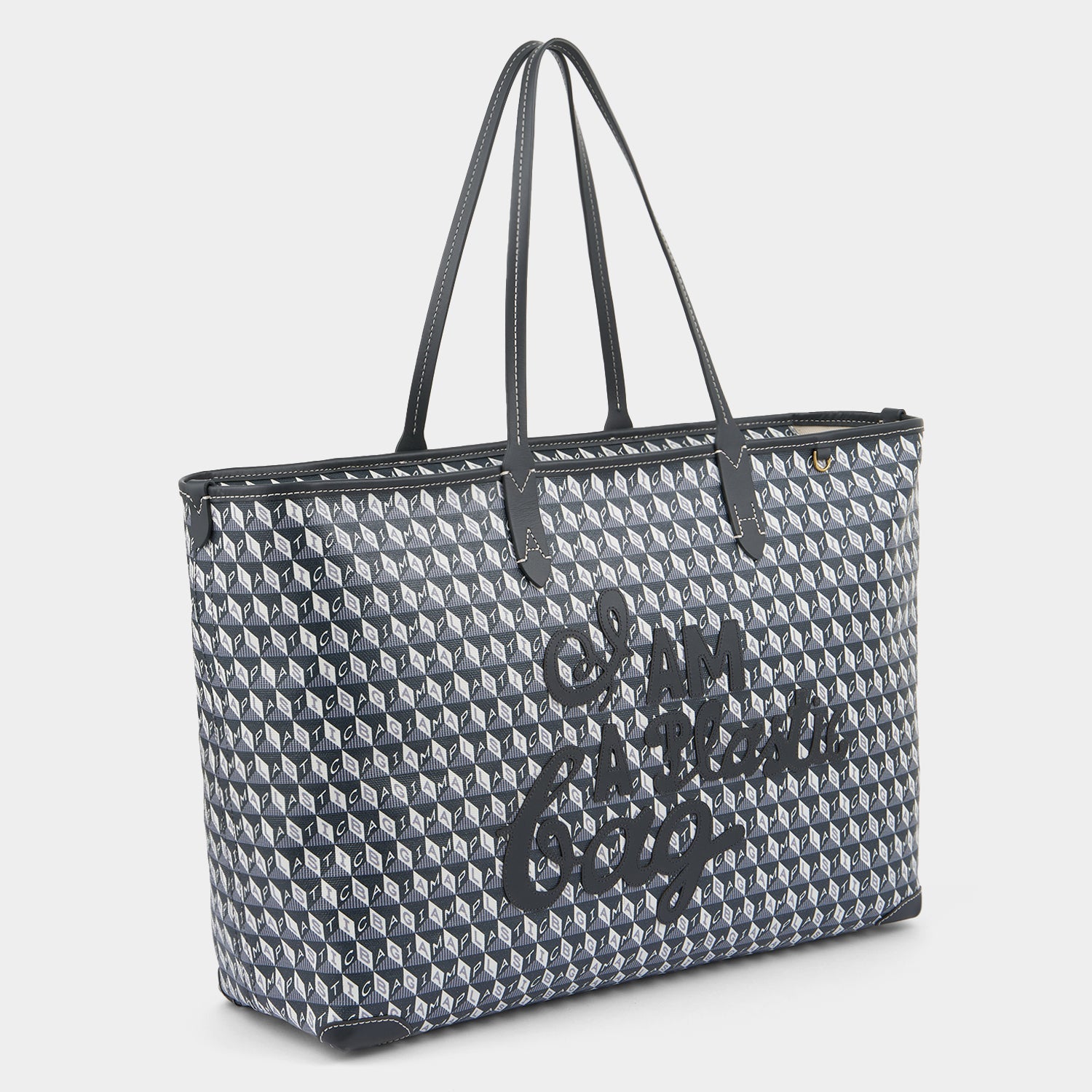 I Am A Plastic Bag Zipped Motif Tote -

          
            Recycled Canvas in Charcoal -
          

          Anya Hindmarch US
