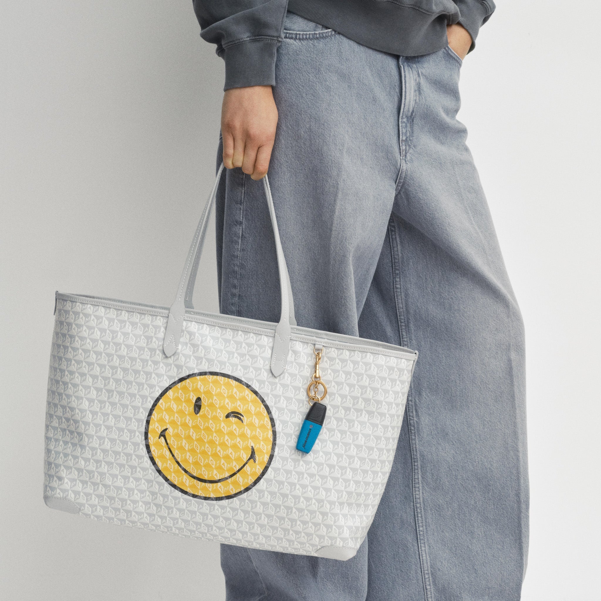 I Am A Plastic Bag Wink Zipped Tote -

          
            Recycled Canvas in Frost -
          

          Anya Hindmarch US
