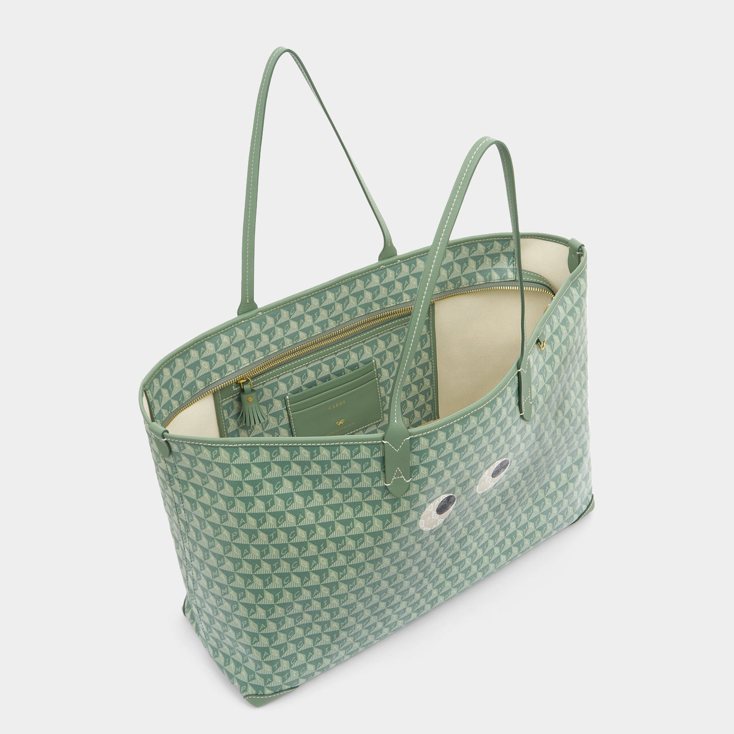 I Am A Plastic Bag Eyes Zipped Tote -

          
            Recycled Canvas in Moss -
          

          Anya Hindmarch US
