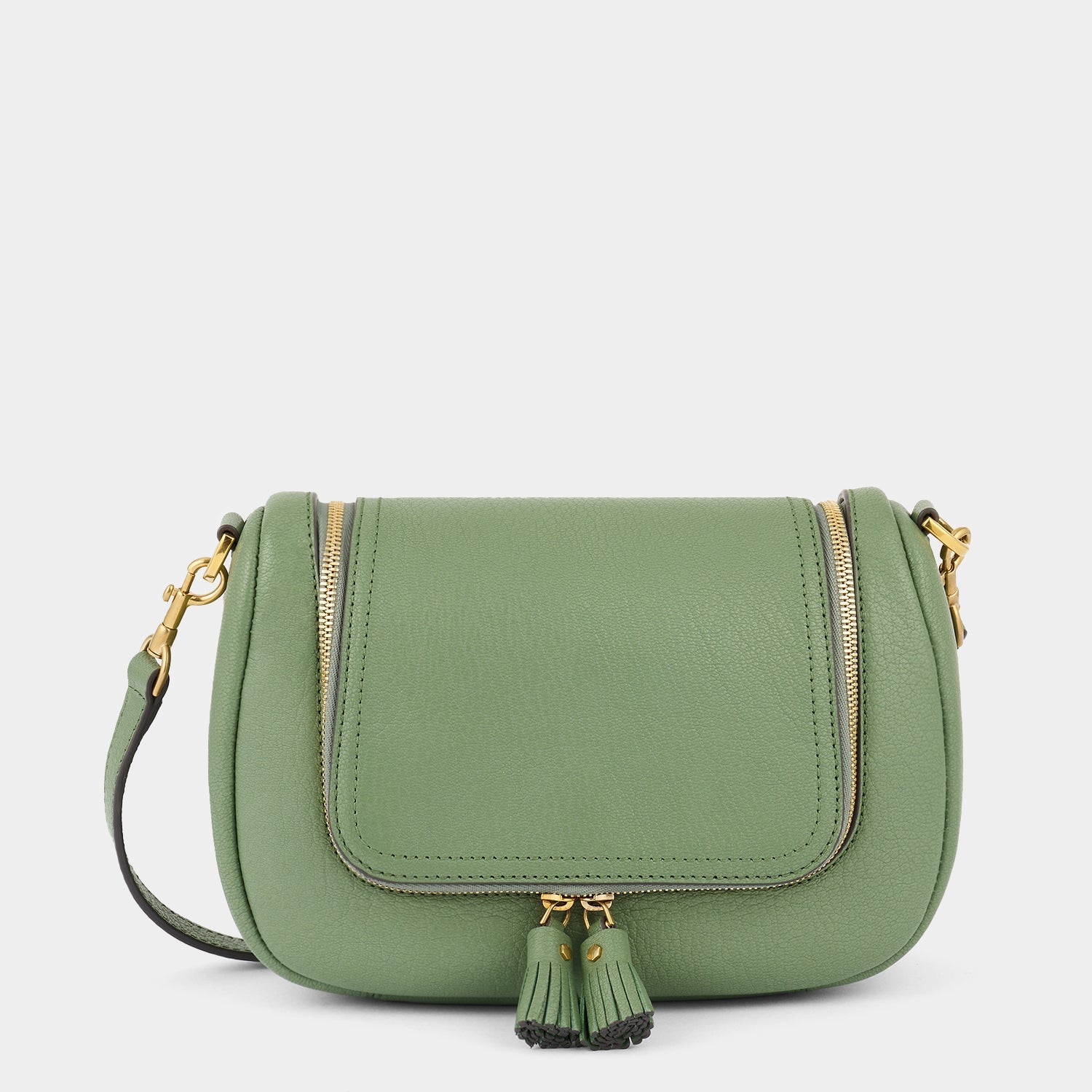 Vere Small Soft Satchel Cross-body -

          
            Grain Leather in Moss -
          

          Anya Hindmarch US
