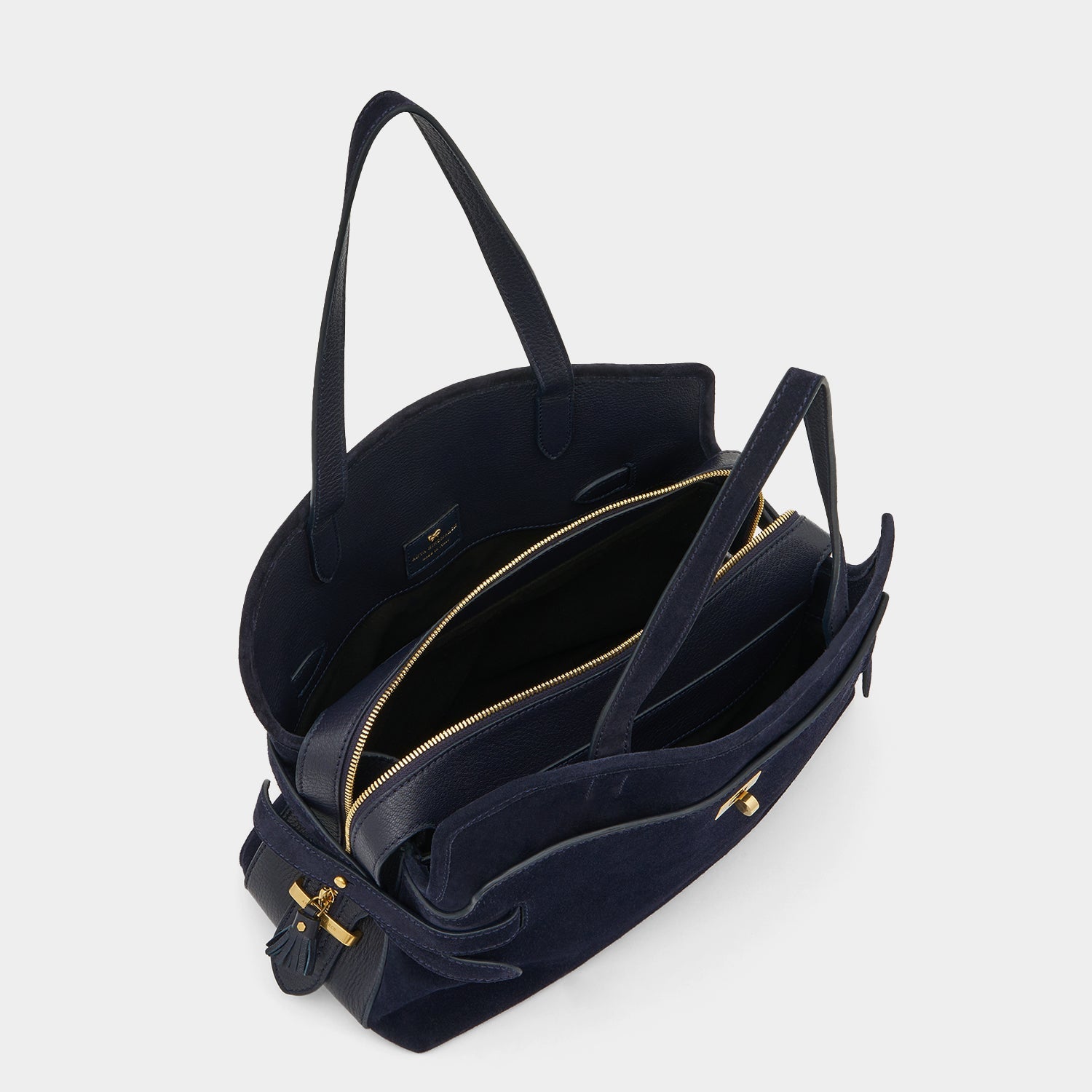 Wilson Shoulder Bag -

          
            Suede in Marine -
          

          Anya Hindmarch US
