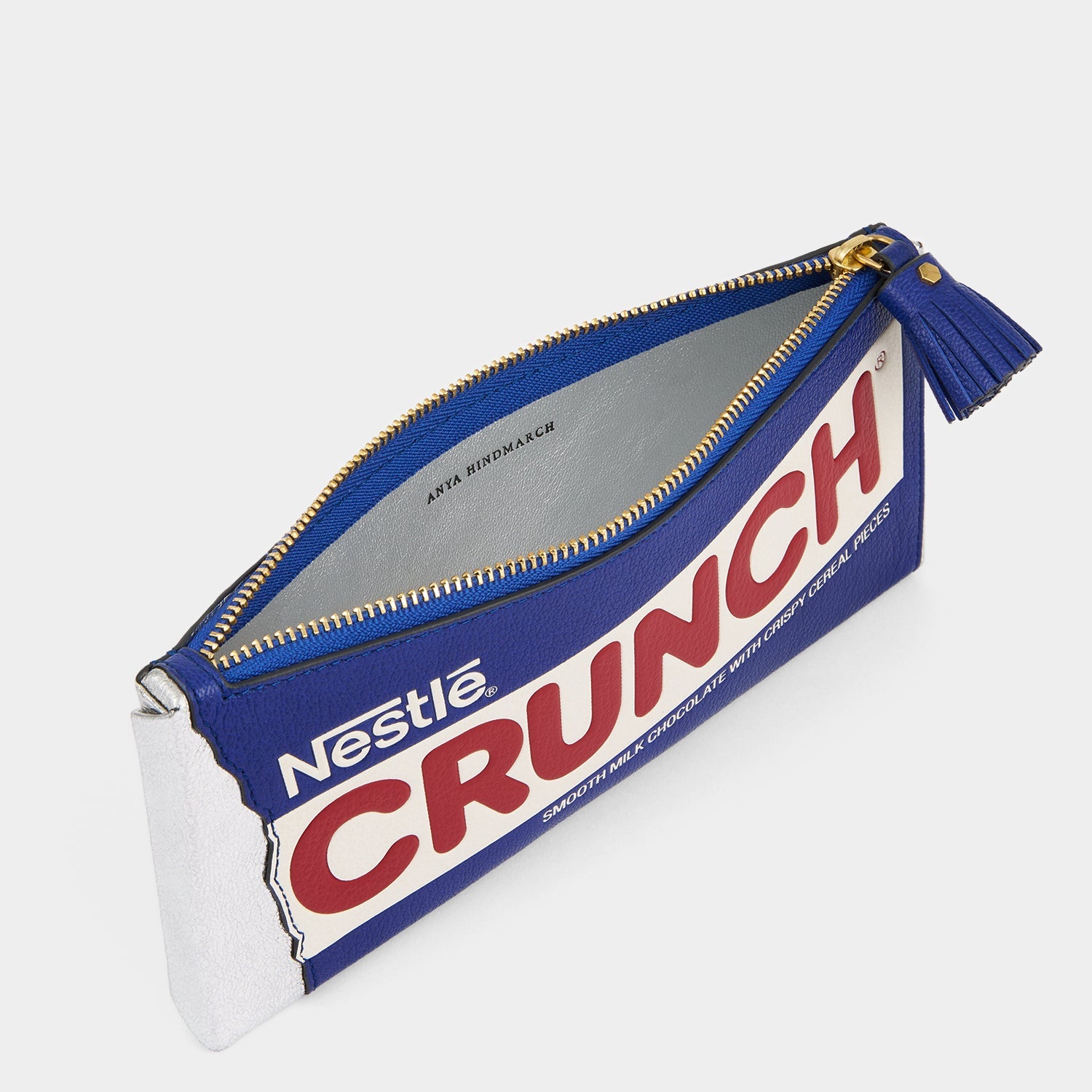 Anya Brands Crunch Pencil Case -

          
            Capra Leather in Metallic Dark Blue -
          

          Anya Hindmarch US
