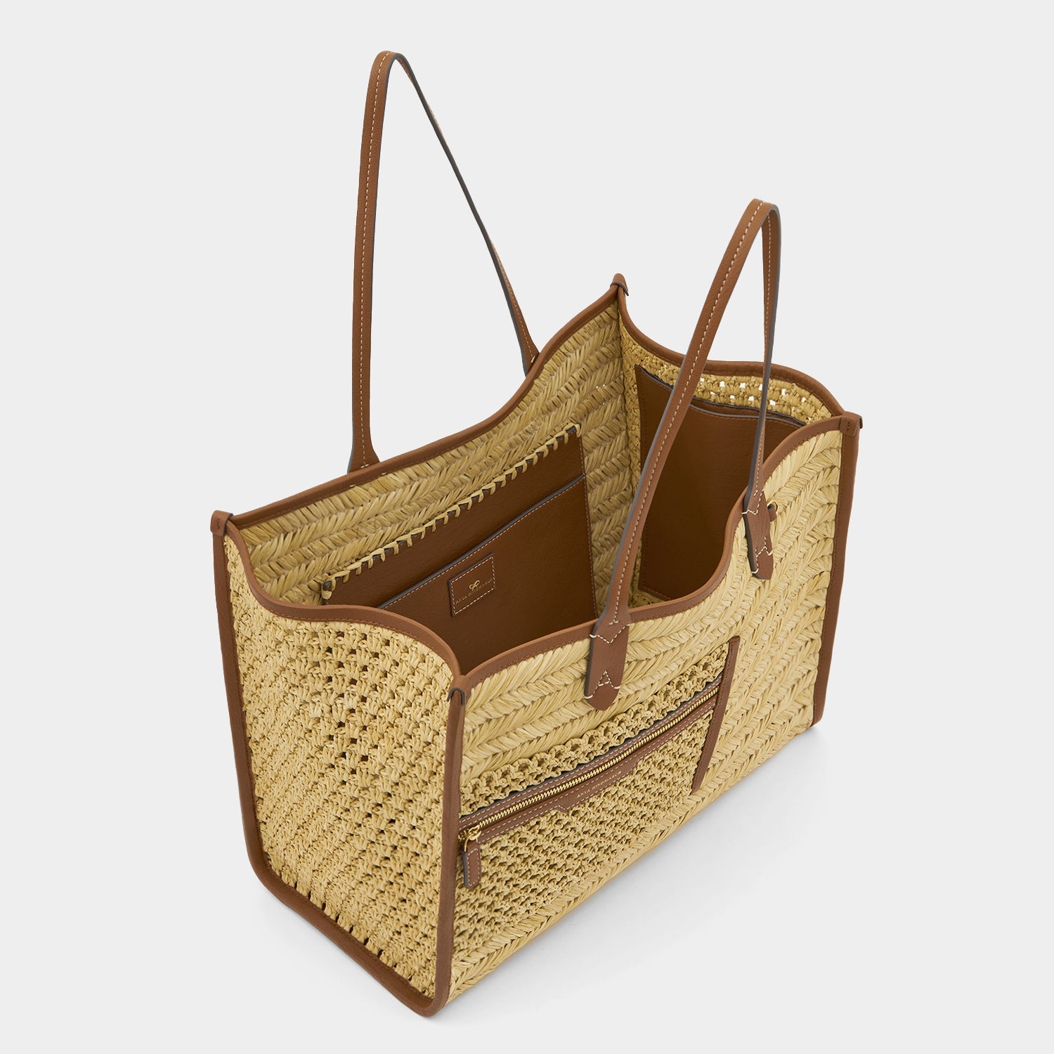 Anya Hindmarch Raffia Pocket Tote Bag One Size