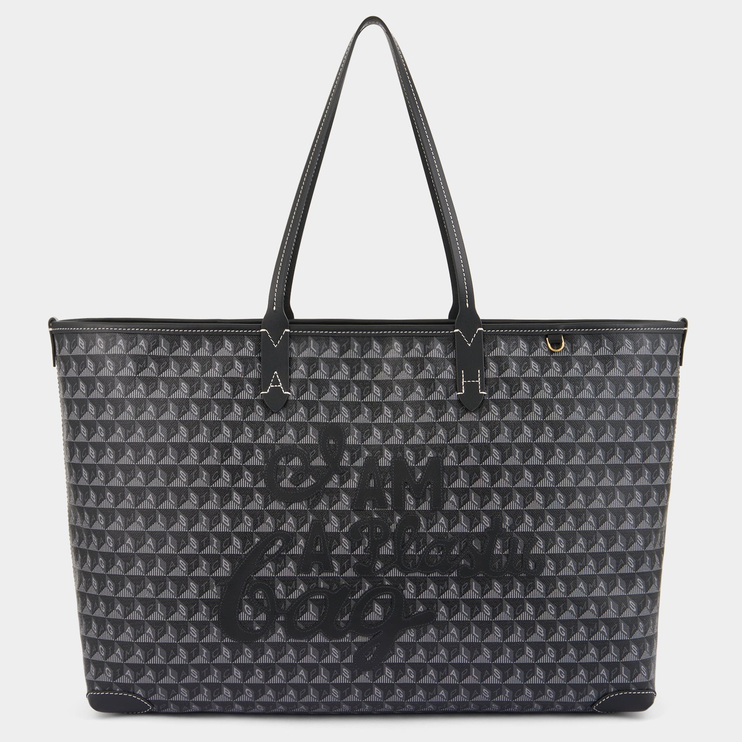 I Am A Plastic Bag Zipped Motif Tote -

          
            Recycled Canvas in Black -
          

          Anya Hindmarch US
