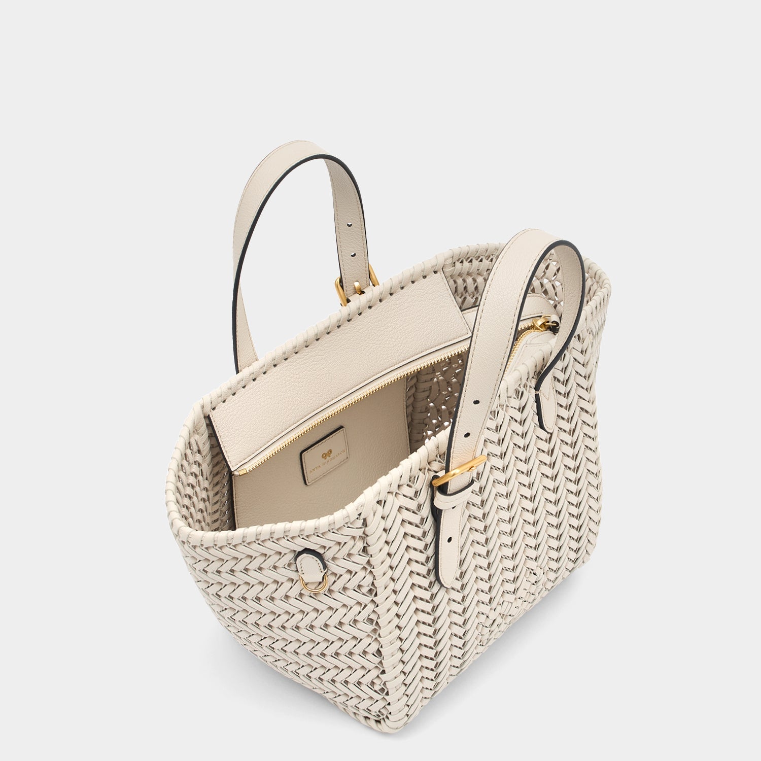 Neeson Small Square Tote -

          
            Capra Leather in Chalk -
          

          Anya Hindmarch US
