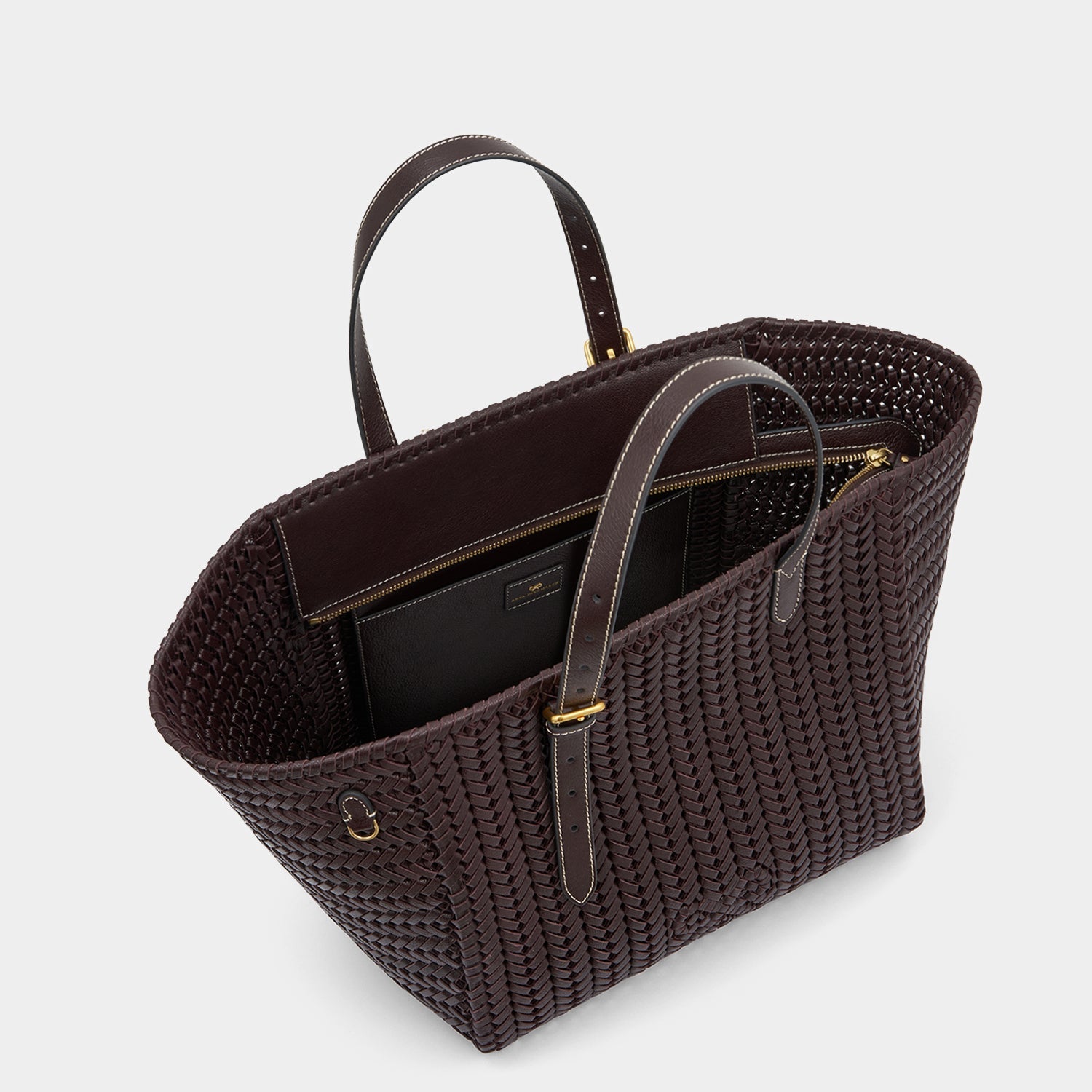 Neeson Square Tote -

          
            Capra Leather in Grape -
          

          Anya Hindmarch US
