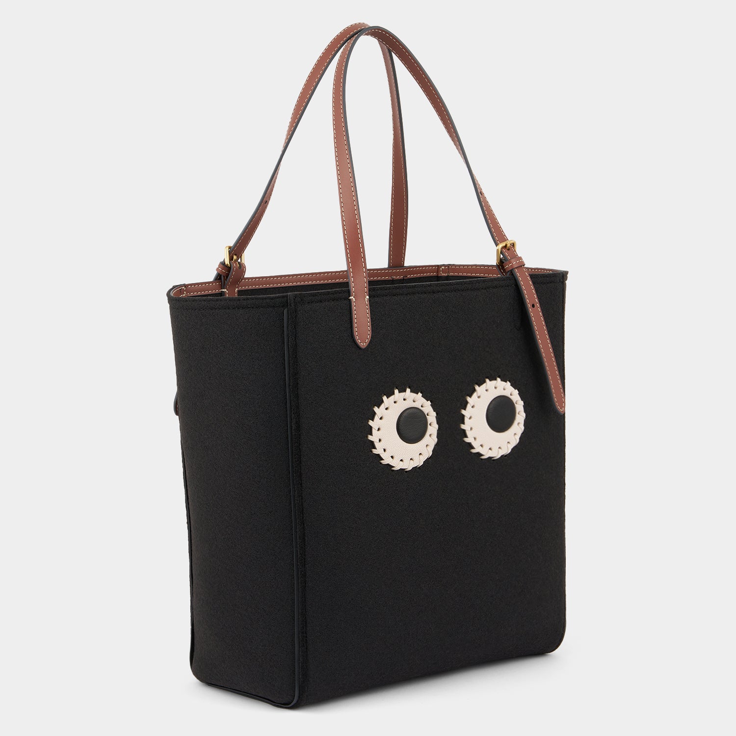 Small N/S Eyes Felt Tote -

          
            Wool Felt in Black -
          

          Anya Hindmarch US
