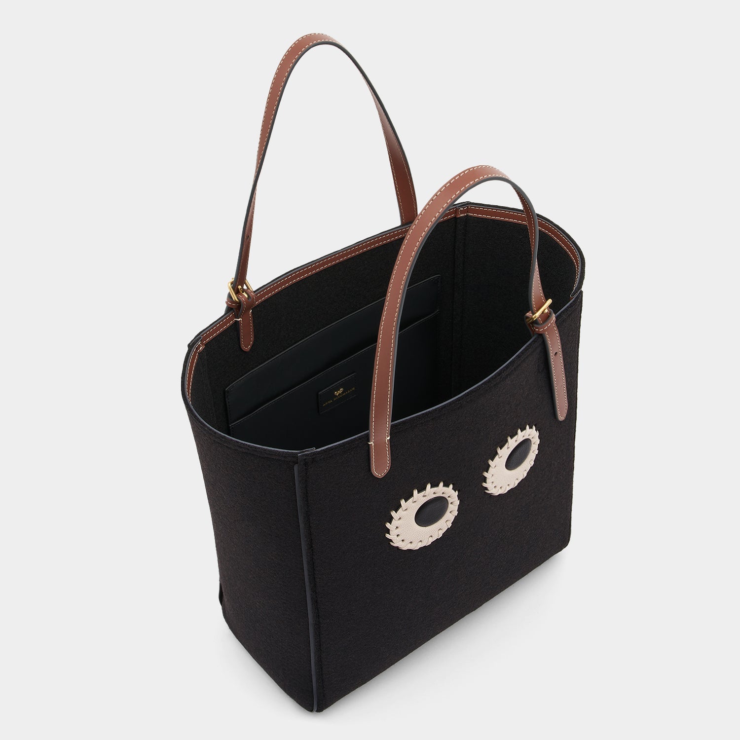 Small N/S Eyes Felt Tote -

          
            Wool Felt in Black -
          

          Anya Hindmarch US
