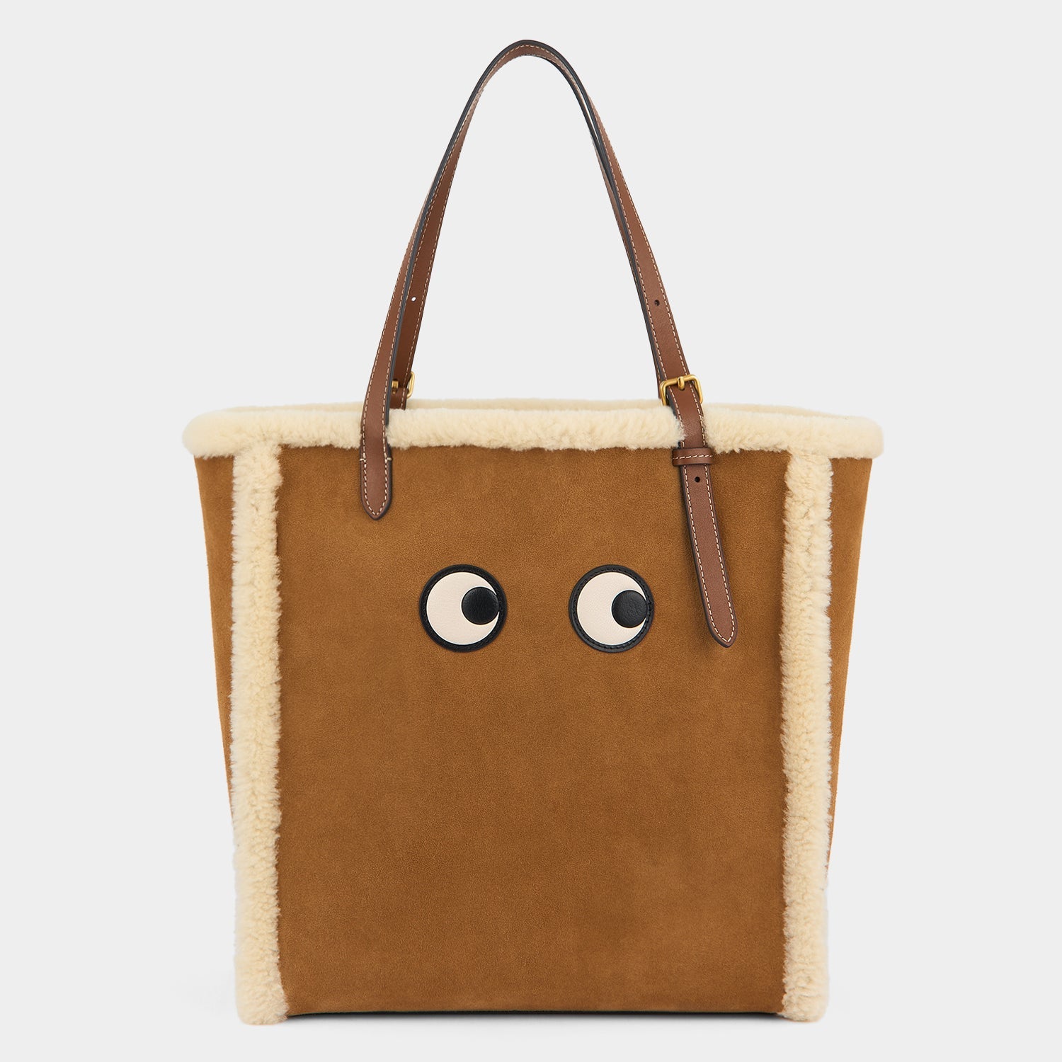 Small N/S Eyes Shearling Tote -

          
            Shearling in Acorn -
          

          Anya Hindmarch US
