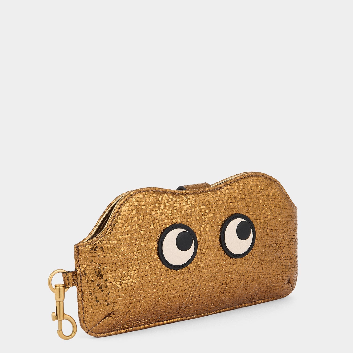 Eyes Glasses Pouch -

          
            Metallic Leather in Old Gold -
          

          Anya Hindmarch US
