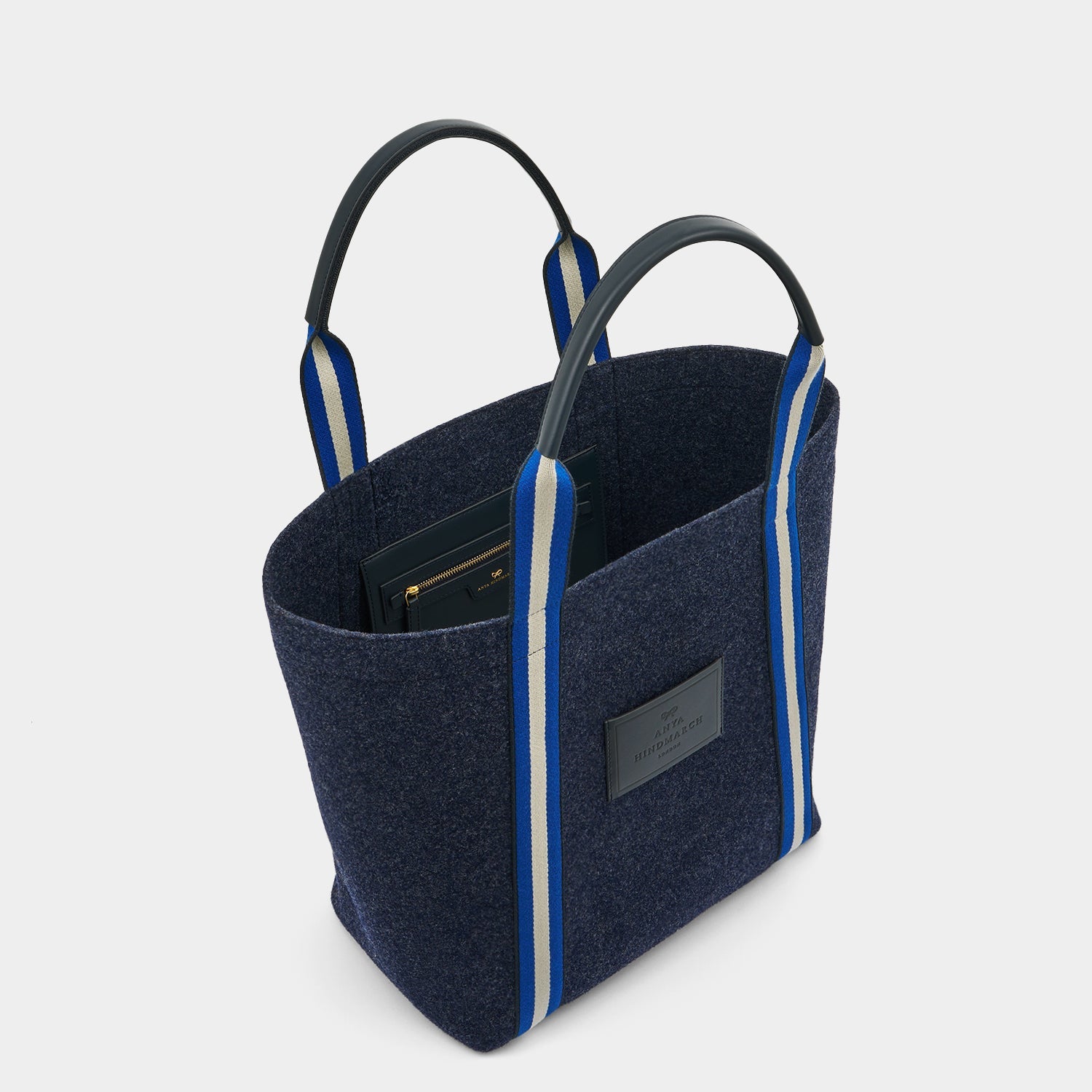 Pont Tote -

          
            Wool Felt in Navy -
          

          Anya Hindmarch US
