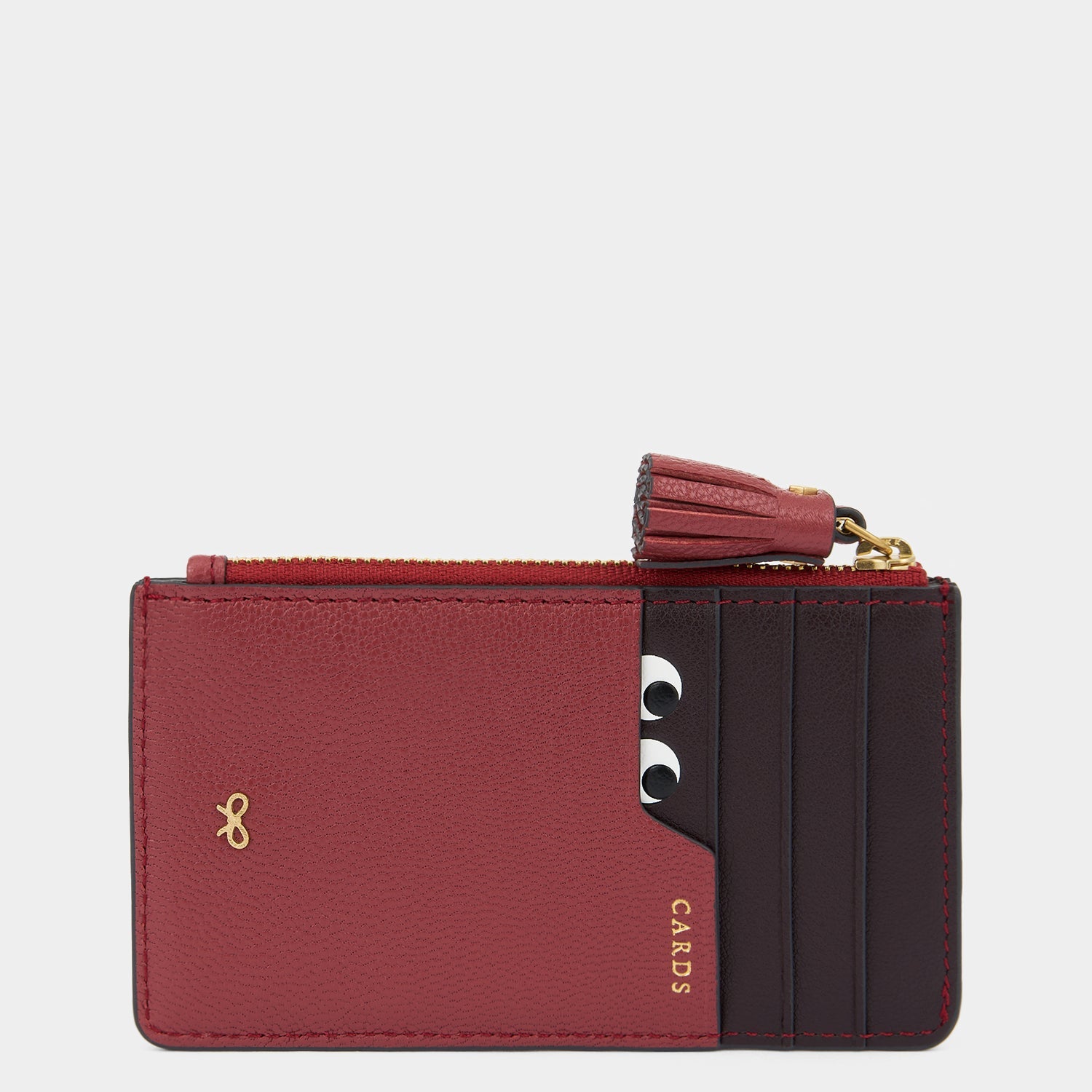 Peeping Eyes Zip Card Case -

          
            Capra Leather in Damson -
          

          Anya Hindmarch US
