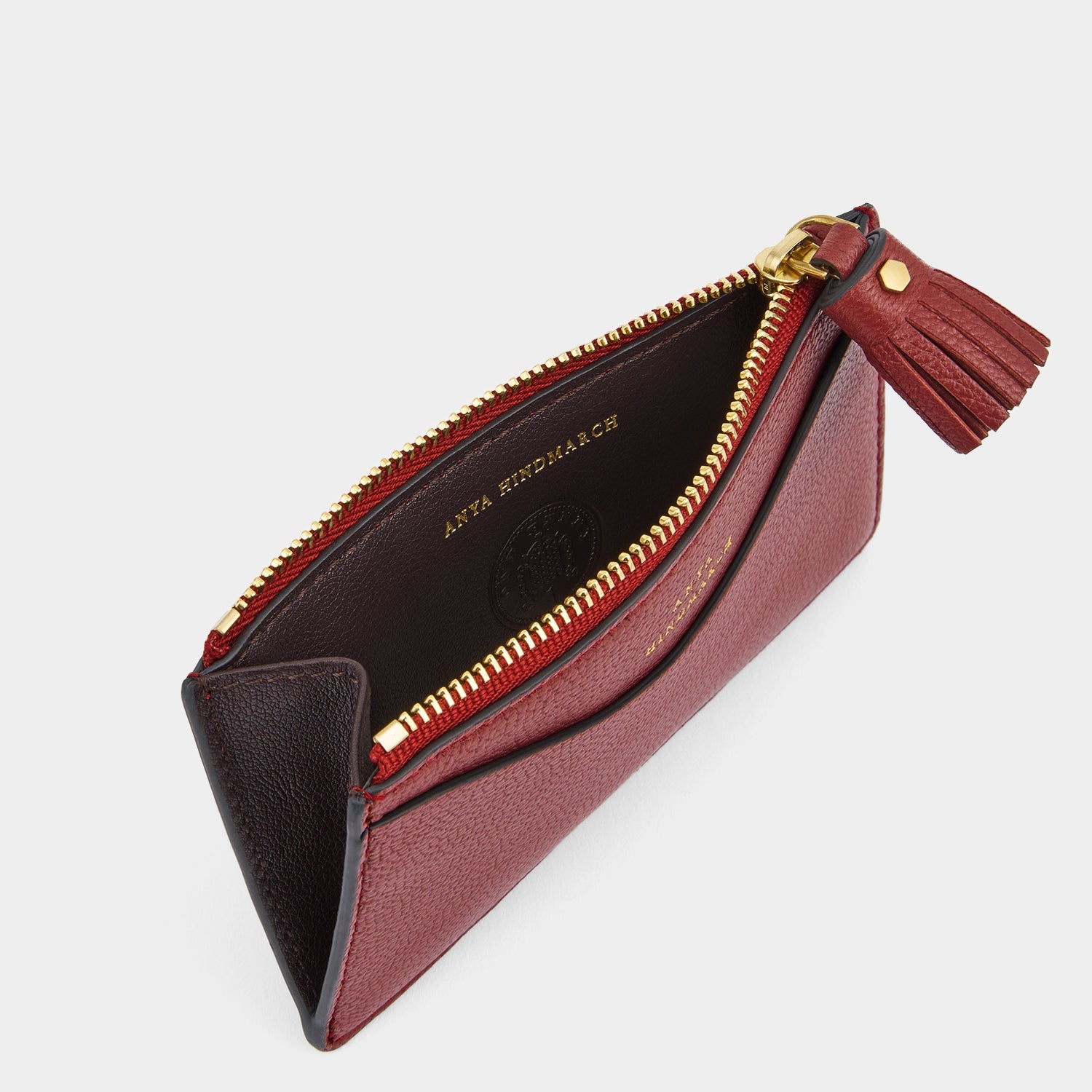 Peeping Eyes Zip Card Case -

          
            Capra Leather in Damson -
          

          Anya Hindmarch US
