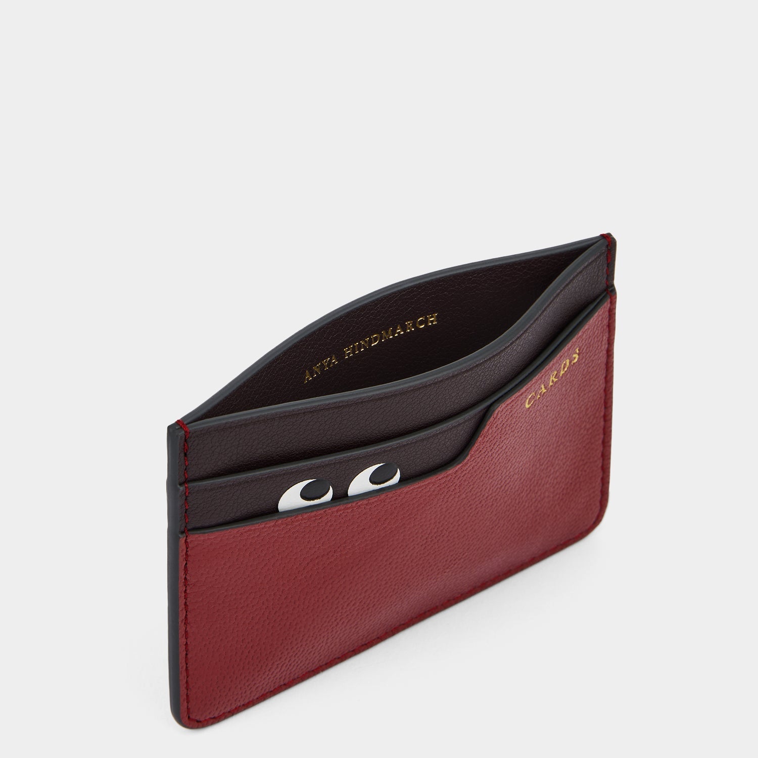 Peeping Eyes Card Case -

          
            Capra Leather in Damson -
          

          Anya Hindmarch US
