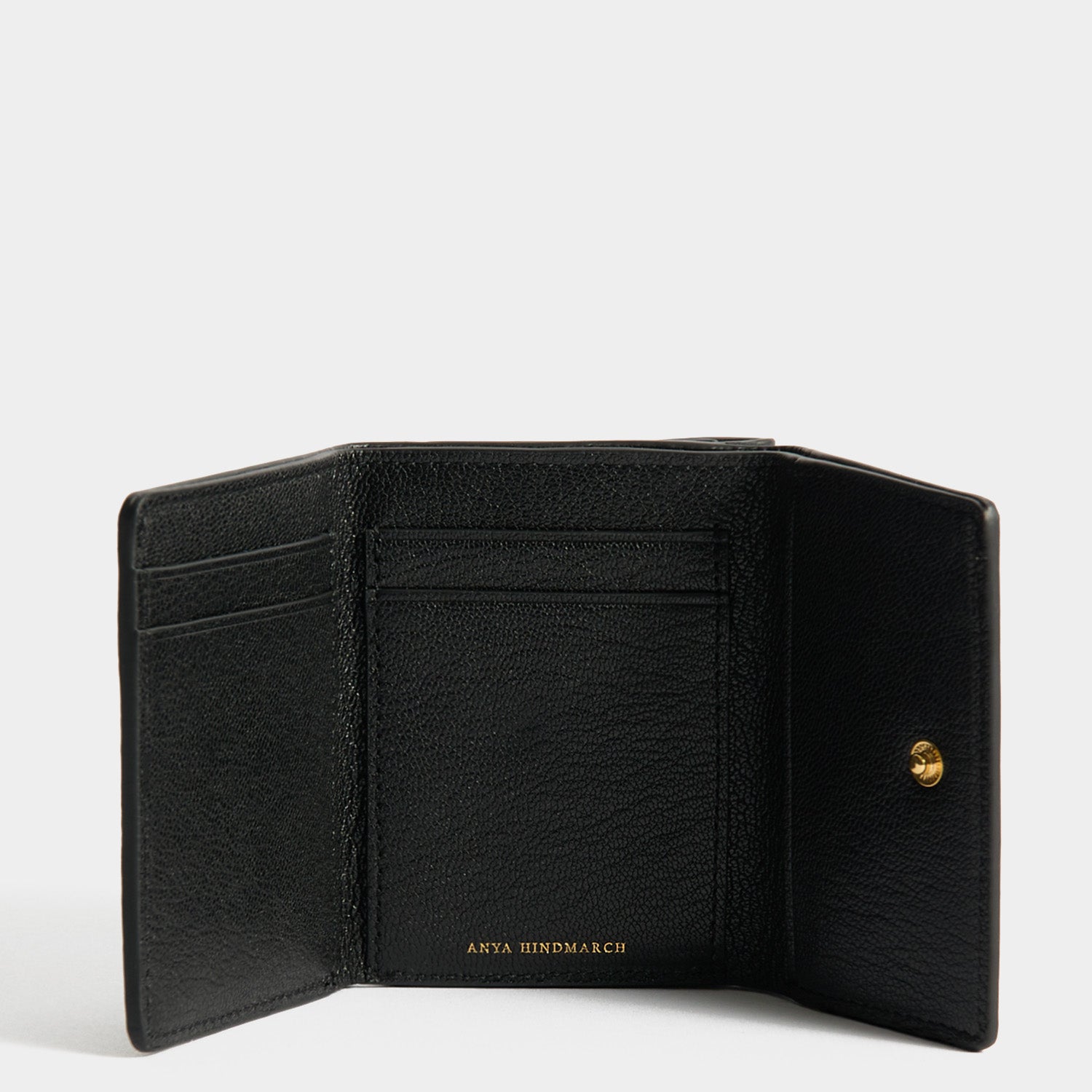 アニヤハインドマーチ　MINI TRIFOLD EYES ブラック Eyes Mini Trifold Wallet | Anya Hindmarch US