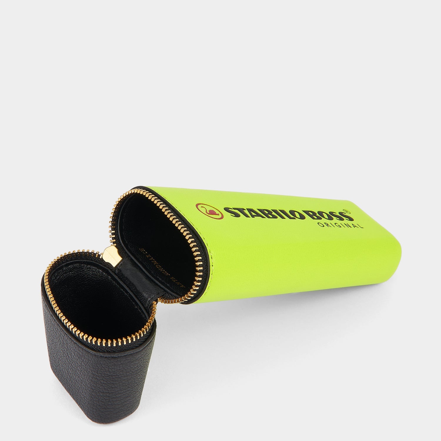 Anya Brands STABILO BOSS ORIGINAL Pencil Case -

          
            Capra Leather in Neon Yellow -
          

          Anya Hindmarch US
