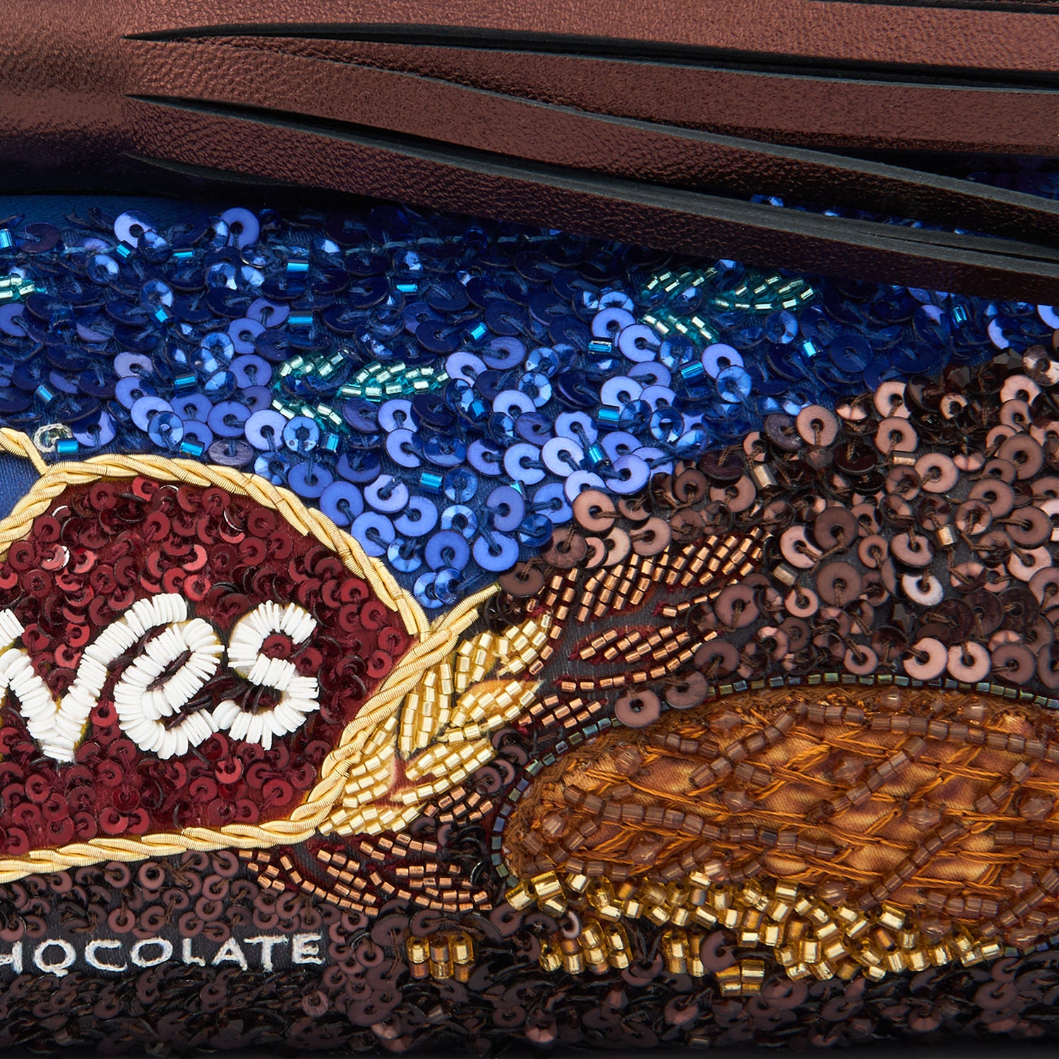 Anya Brands McVitie’s Chocolate Digestive Tassel Clutch -

          
            Beads/Sequins in Hazelnut -
          

          Anya Hindmarch US
