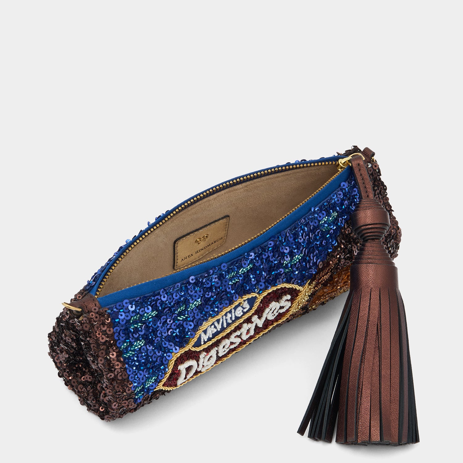 Anya Brands McVitie’s Chocolate Digestive Tassel Clutch -

          
            Beads/Sequins in Hazelnut -
          

          Anya Hindmarch US
