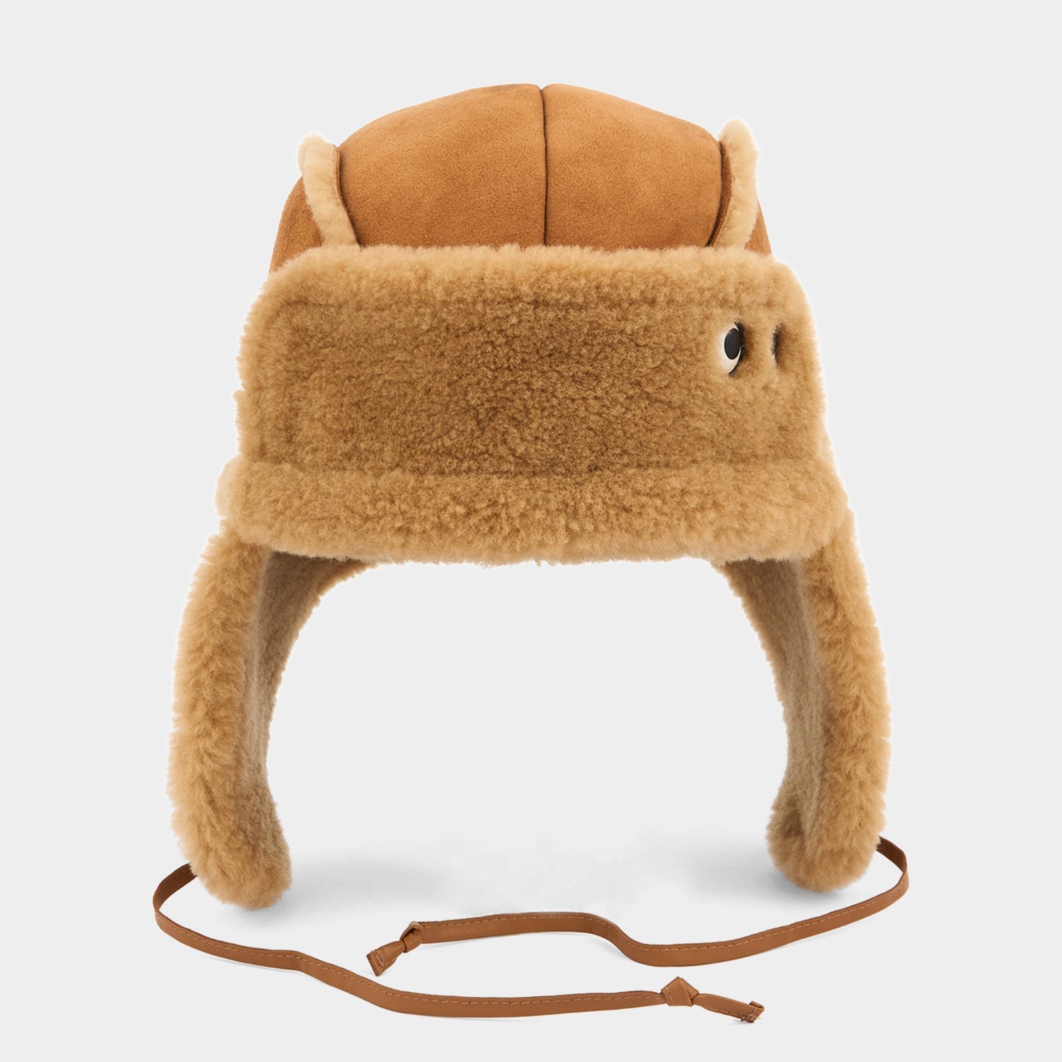 Eyes Trapper Hat -

          
            Shearling in Natural -
          

          Anya Hindmarch US
