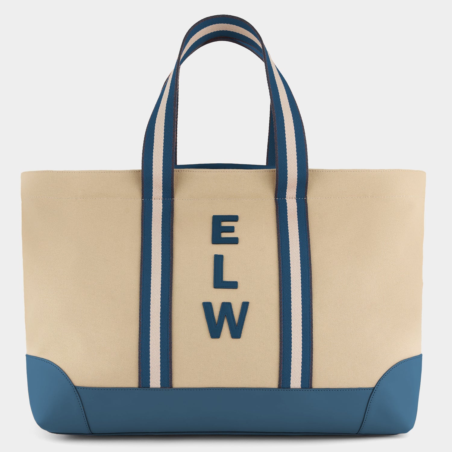 Bespoke Walton E/W Tote -

          
            Canvas in Natural/Petrol Blue -
          

          Anya Hindmarch US
