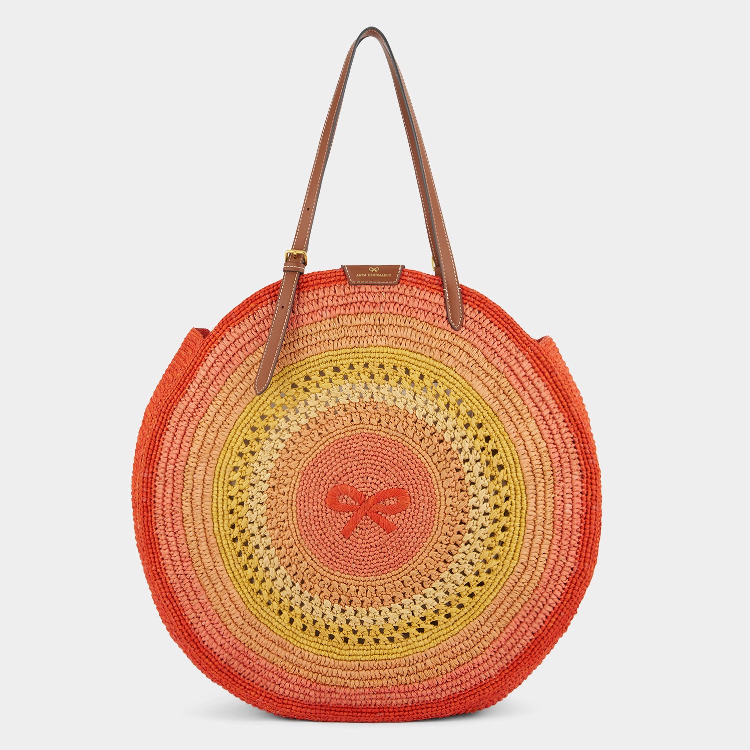 Raffia Round Bow Tote -

          
            Raffia in Orange/Multi -
          

          Anya Hindmarch US
