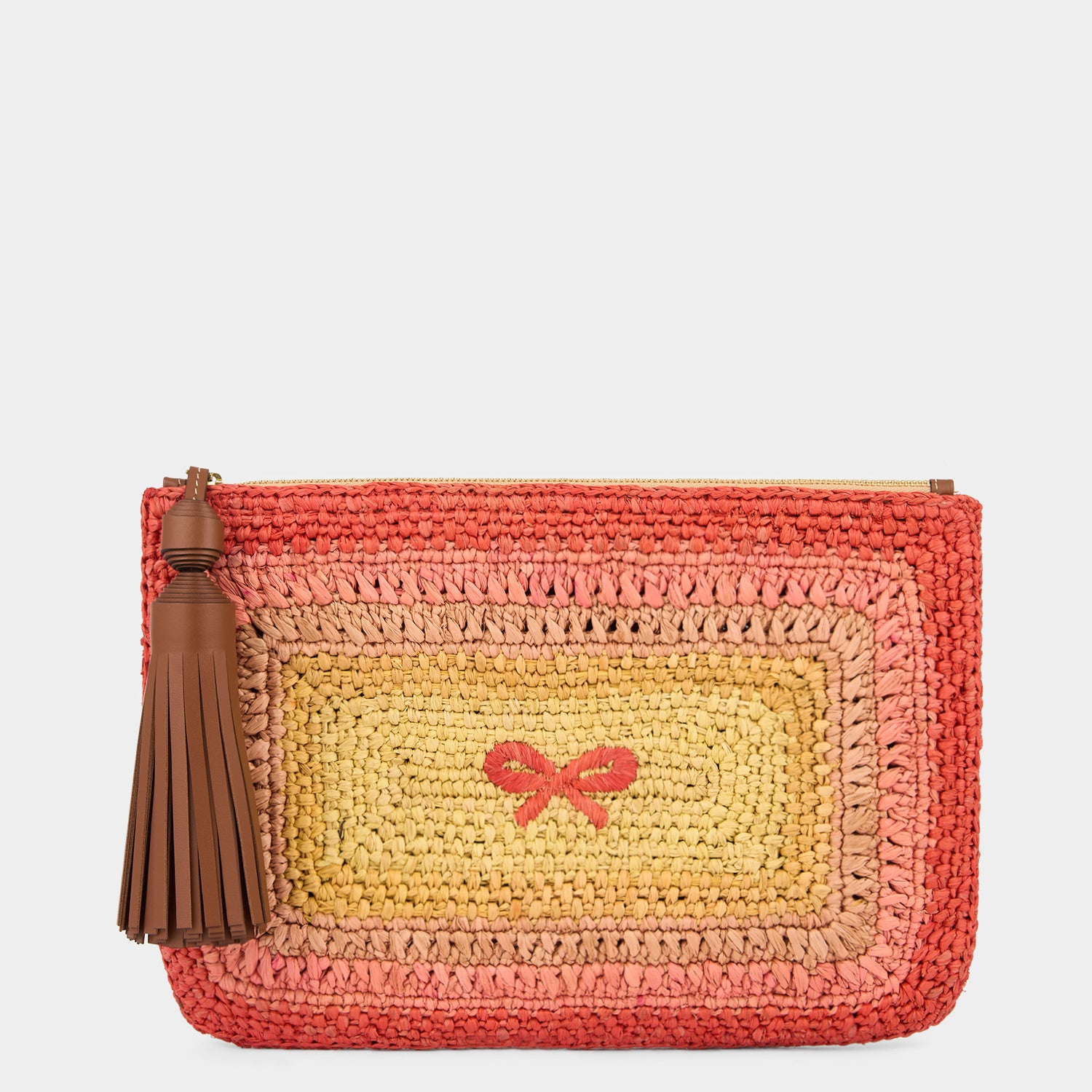 Raffia Tassel Bow Clutch -

          
            Raffia in Orange/Multi -
          

          Anya Hindmarch US
