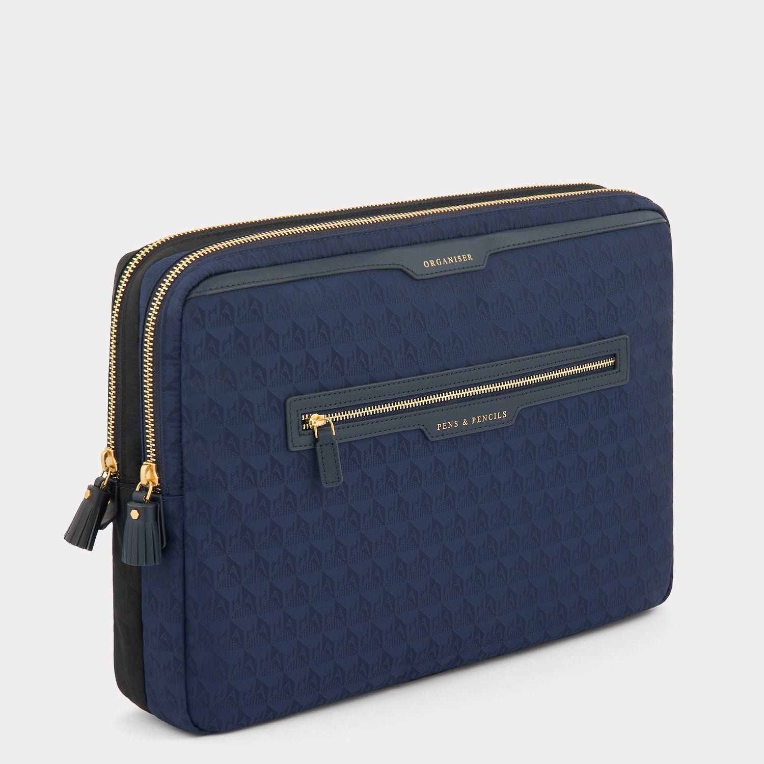 Double Laptop Organiser Case -

          
            Jacquard Nylon in Black -
          

          Anya Hindmarch US
