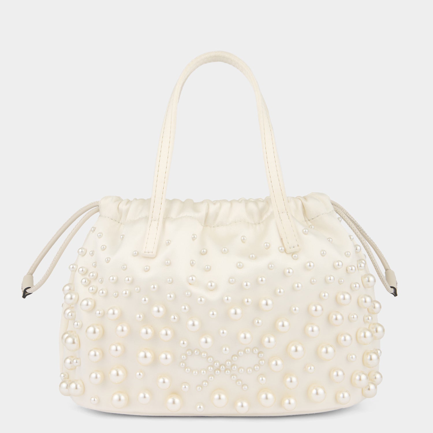 Pearls Drawstring Pouch -

          
            Satin/Suede Leather in Ivory -
          

          Anya Hindmarch US
