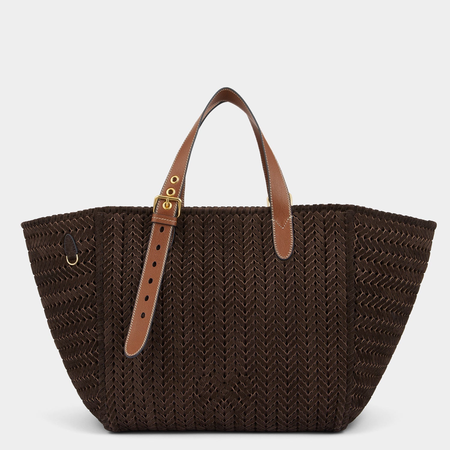 Neeson Square Tote -

          
            Suede Leather in Truffle -
          

          Anya Hindmarch US
