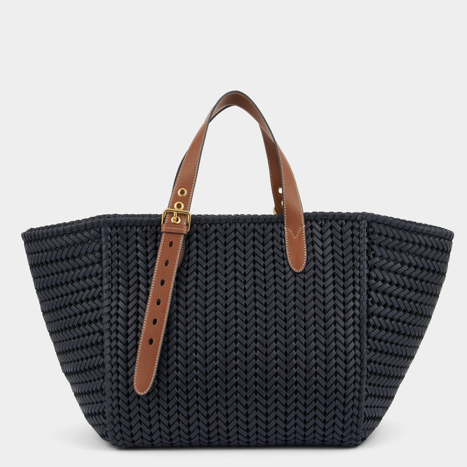 Neeson Square Tote -

          
            Capra Leather in Marine -
          

          Anya Hindmarch US
