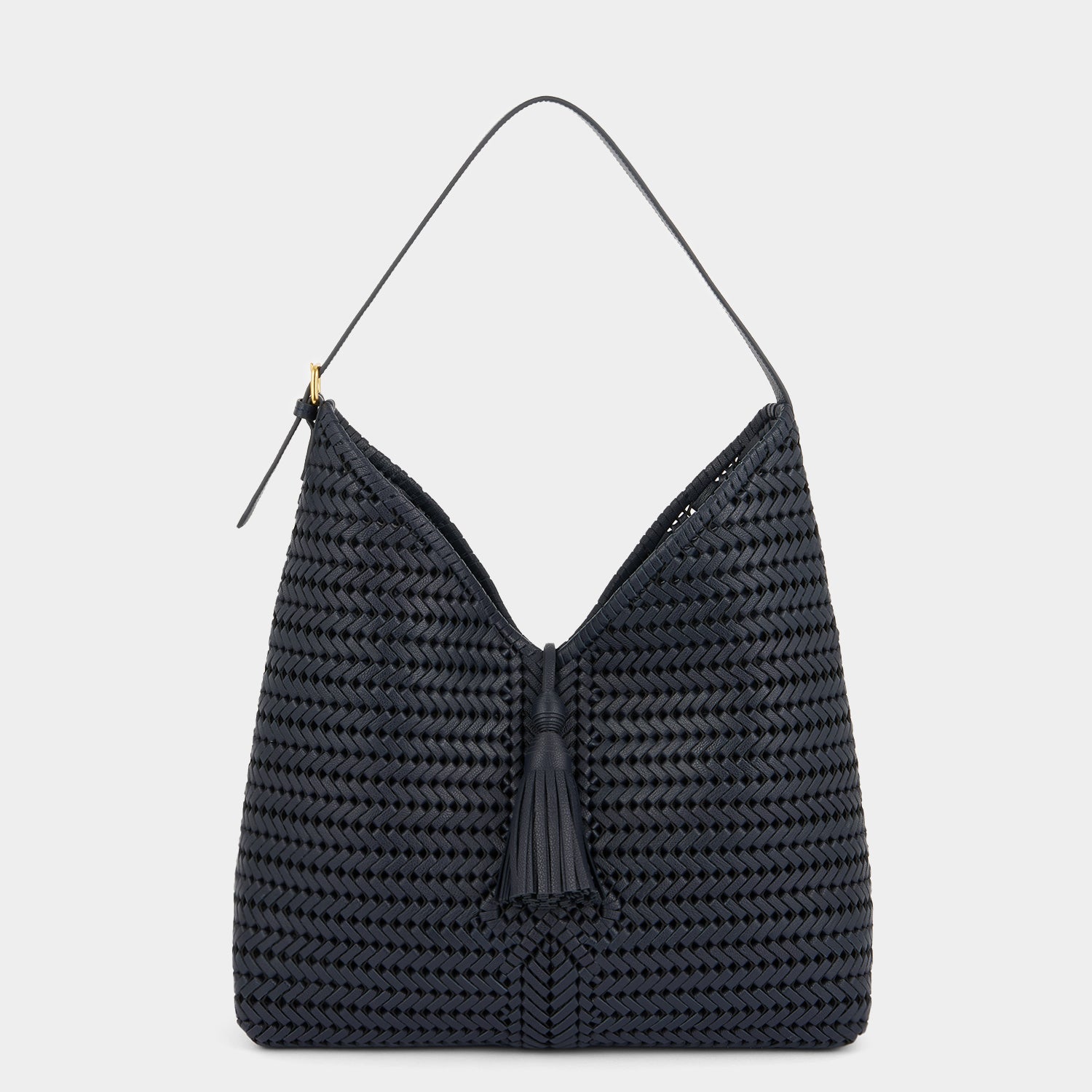 Neeson Tassel Hobo Bag -

          
            Capra Leather in Marine -
          

          Anya Hindmarch US
